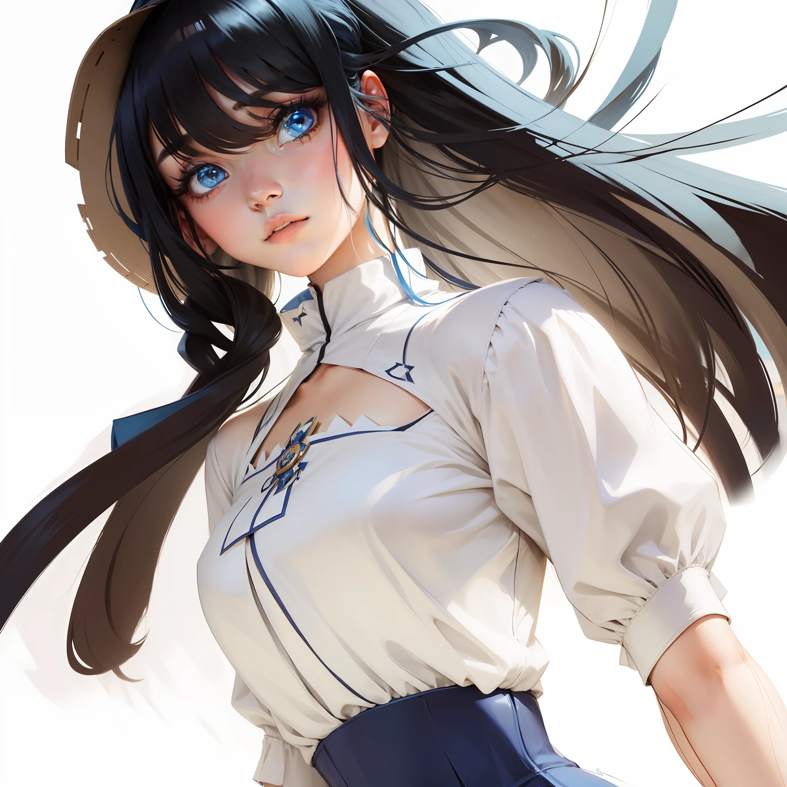 long hair girl,blue color eyes