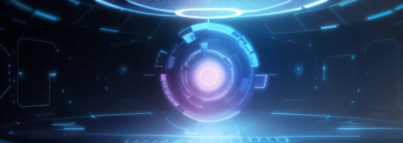 Futuristic background with light blue and light pink circles, abstract art representing data, abstract tech, holographic interface, endless collaboration with ai, generative technology, Cyber architecture, cyber security polygon, technological rings, data holograms, iridescent cybernetic processor, the coming ai singularity, author:Sebastian Franks, Cyber background, hacking into the mainframe,white colors