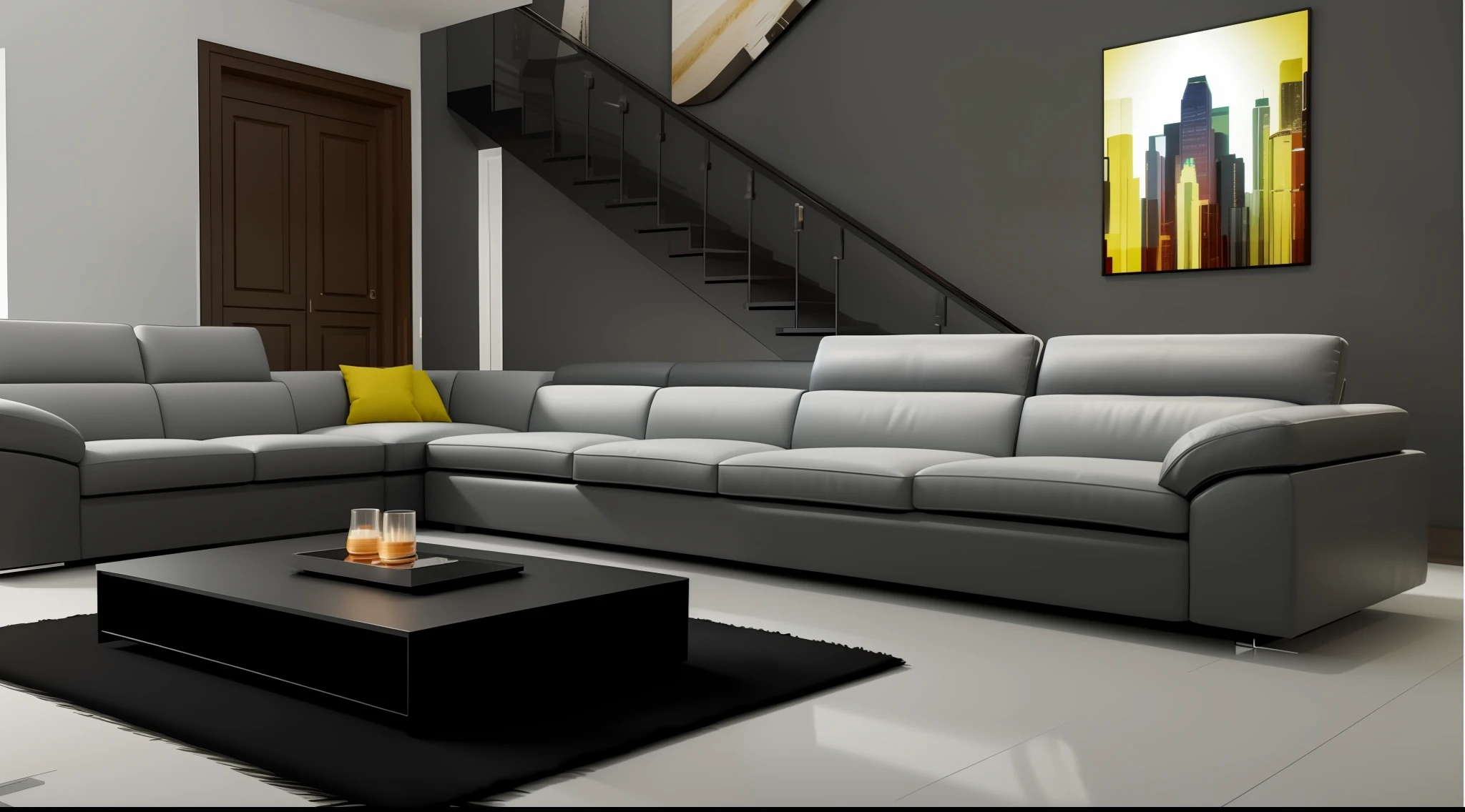 Close-up of living room with sofa and coffee table, Modern gallery furniture, 3 d product render, photo realistic render, designer furniture, photorealistic 3d render, photorealistic 3d render, furniture design, product design render, high quality 3 d render, relaxing on a modern couch, high quality 3d render, lounge furniture, elegant furniture