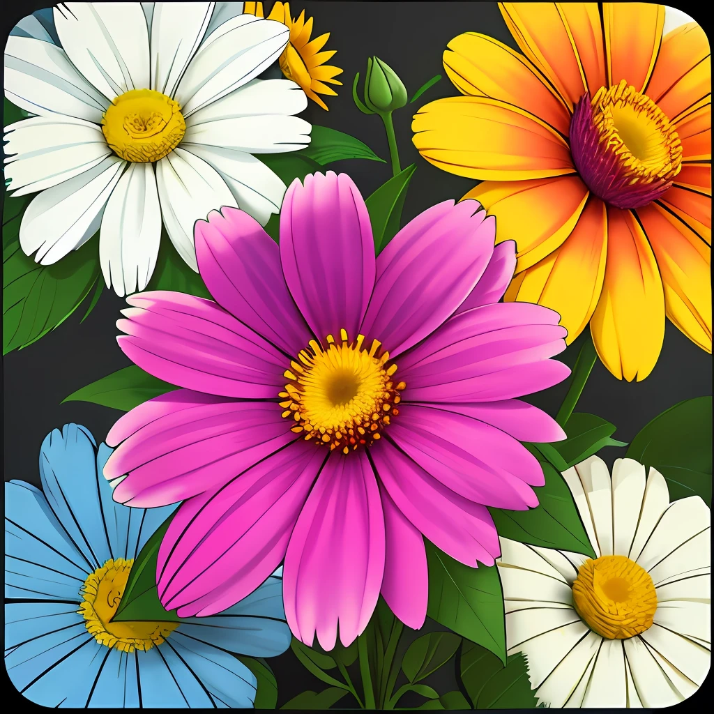 Colorful flowers in the flowers