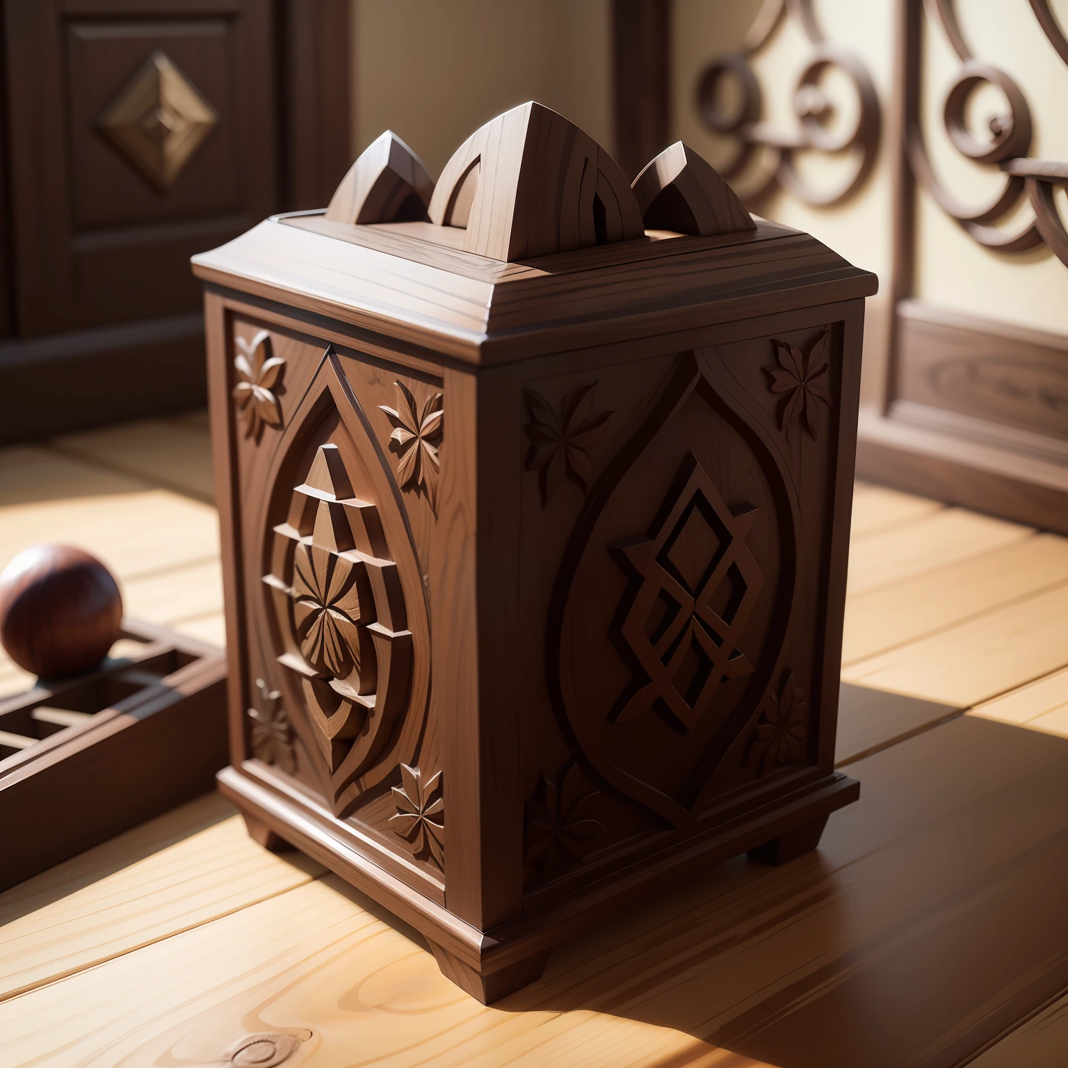 The box carved with noble wood is a true work of art. Masterfully handmade, Each line and notch is meticulously crafted to create an impressive result. The noble wood chosen is rich in texture and color, with deep veins and warm hues that bring life to the surface of the box.
Ao longo de sua estrutura, intricate runes are expertly carved, adding a touch of antiquity and mystery. These runes appear to have been inspired by ancient mystical languages, conveying a sense of ancestral wisdom and power. Each curve and trace of the runes is carefully delineated, criando um contraste impressionante com a madeira.
Beyond the Runes, The box is adorned with lush ornaments. Small relief sculptures depict mythical creatures, From majestic dragons to delicate fairies. Every detail is meticulously sculpted, bringing to life these fantastic creatures in all their glory.
The lid of the box is especially decorative. The noble wood is enriched with inlays of precious stones, como ametistas reluzentes e esmeraldas cintilantes, formando figuras complexas e intrincadas. Essas pedras preciosas brilham suavemente sob a luz, adicionando um toque de magia ao conjunto.
Ao abrir a caixa, seu interior revela um revestimento interno macio e luxuoso, feito de veludo suave ou seda delicada. This coating creates a pleasant contrast with the solidity and rusticity of the external hardwood, providing a unique tactile experience.
Como um tesouro precioso, essa caixa esculpida com madeira nobre, adornada com runas e ornamentos, it's a standout piece. Its artistic beauty, combined with its practical function, makes it a valuable heritage that will be cherished for generations.