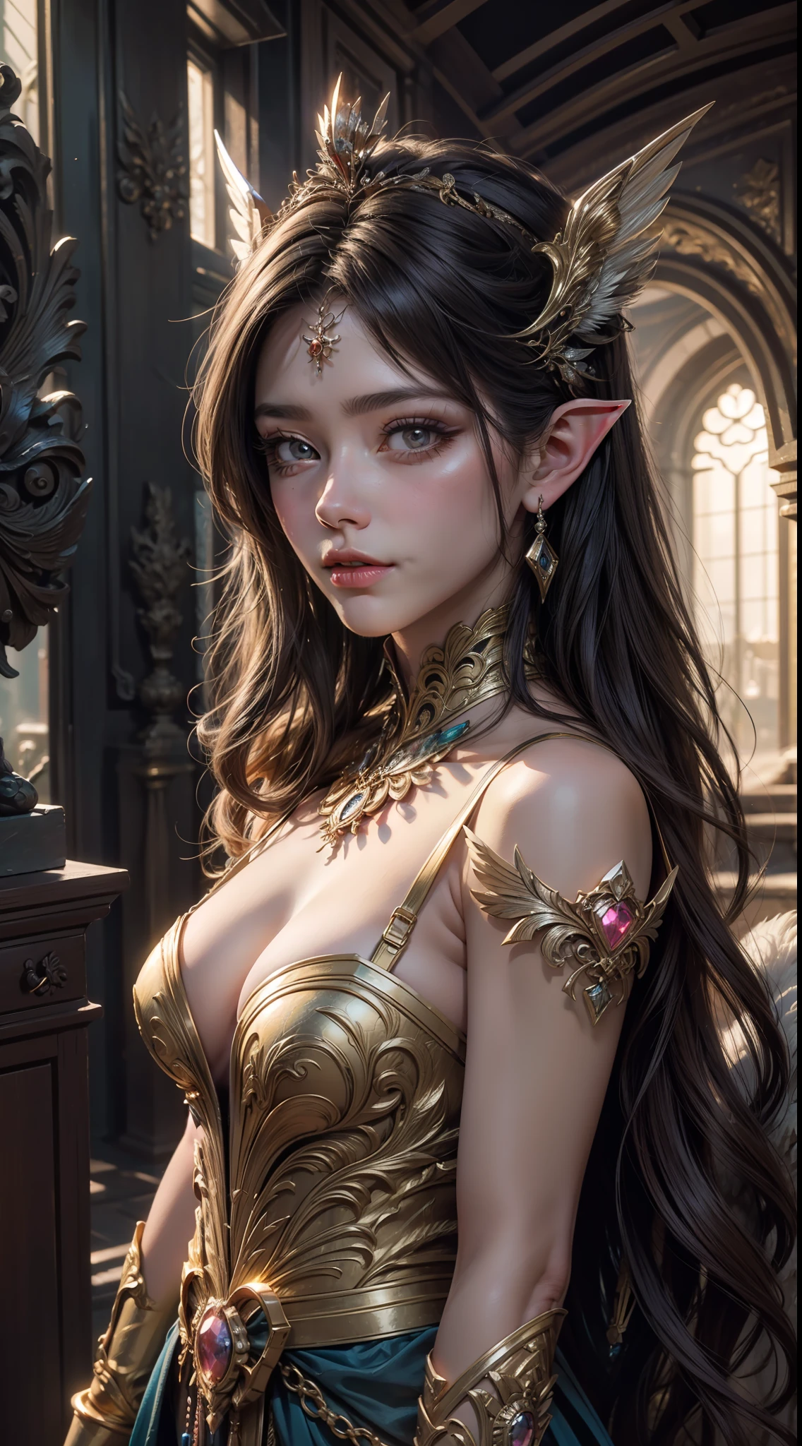 8k uld, masterpiece, bestquality, raw photo, realistic, beautiful girl, magic, very long hair, depth of vision, Highres, finely detailed, RAWExtremely detailed, extremely detailed eyes and face, sharp pupils, realistic pupils, cinematic lighting, detailed, perfect anatomy, a closeup of a woman with beautiful brown eyes face in a diamond pink costume with a dragon on her shoulder, diamond pink costume outfit, cinematic goddess body shot, majestic body full body angel, elegant cinematic pose, fantasy character, full body image, like a mystical valkyrie, detailed whole body, beautiful and elegant elf queen, unreal motor render, a goddess, grumpy lighting, glow, bright, mysterious, mystical, magical, rim lighting, vibrant, psychedelic, colorful, intricate, elegant, sharp focus, highly detailed, digital painting, conceptual art, matte, masterpiece, hyper detailed ultra sharp, vibrant aesthetic, blood wave, colorful, psychedelic, ornate, intricate, digital painting, conceptual art, smooth, sharp focus, illustration, beautiful female,