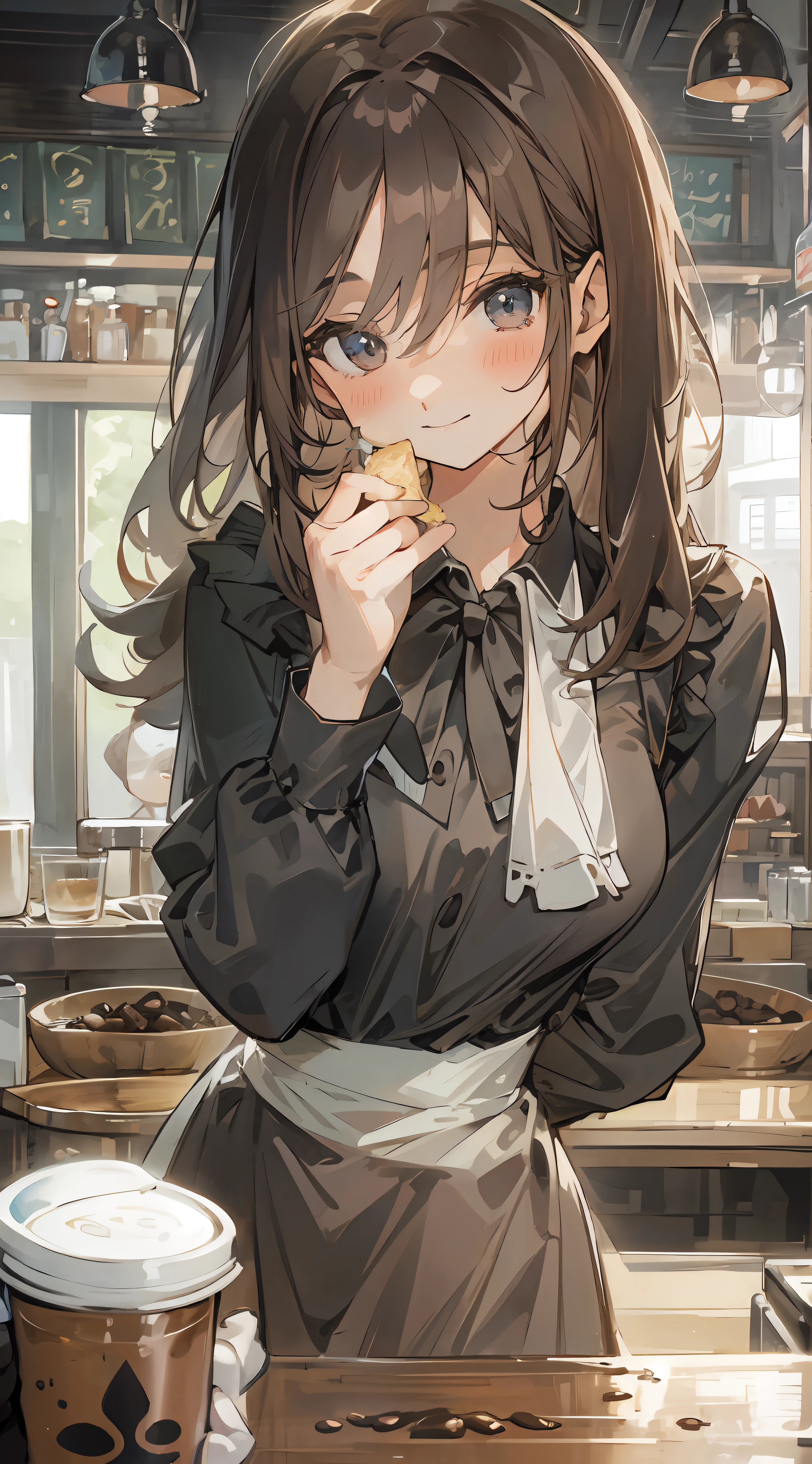 ssmile、Holding a scone in his hand