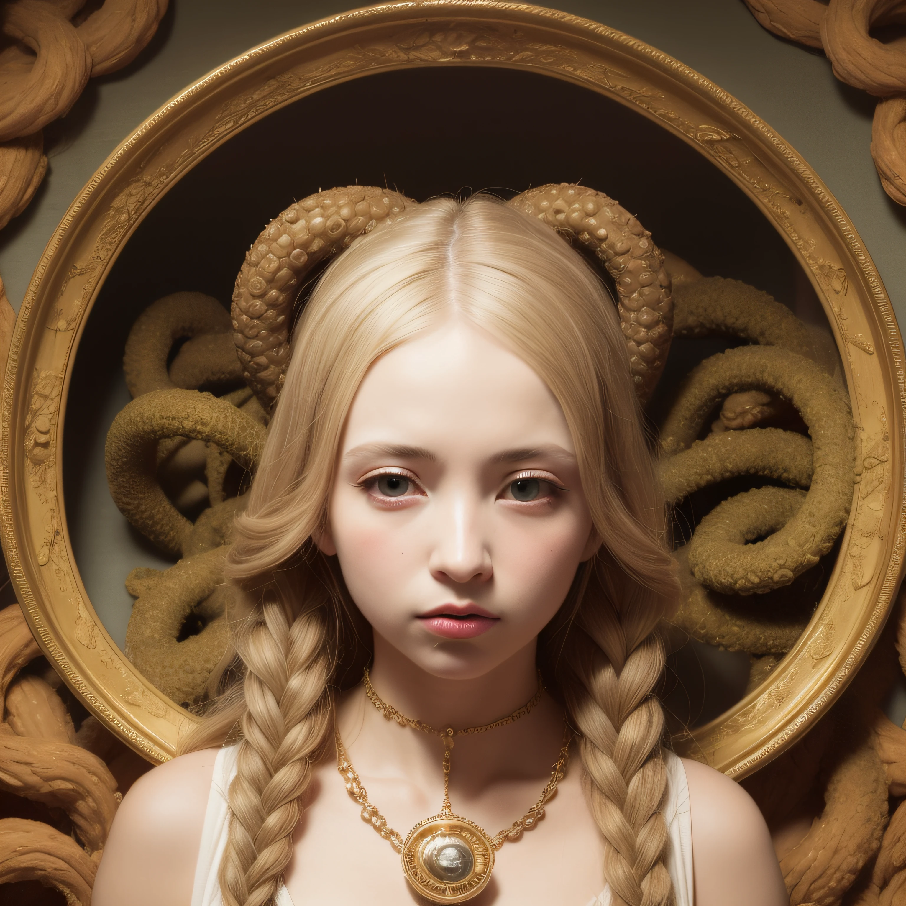 (extremadamente detallado, obra maestra, La mejor calidad), Estilo oscuro, intense illumination, rostro con arrugas, lengua larga, tentacle, deforme, monstruoso, un anciano con Colmillos finos, amenazante. Rococo composition. Luz de caravaggio