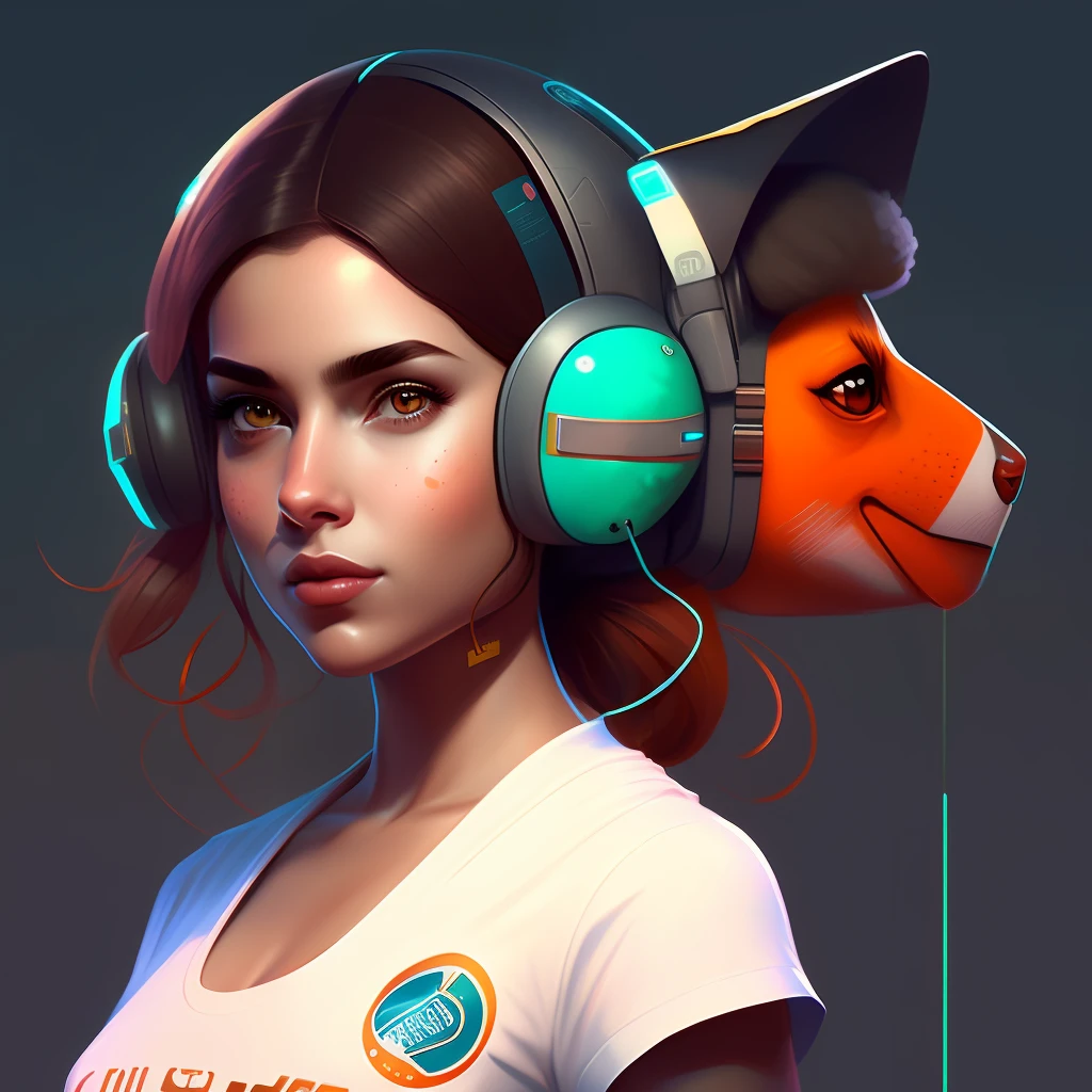 retrato de um fofo feminino(dicuki:1.1) como um (cascudo:0.9), arte digital, trending artstation, 4k, alto detalhe