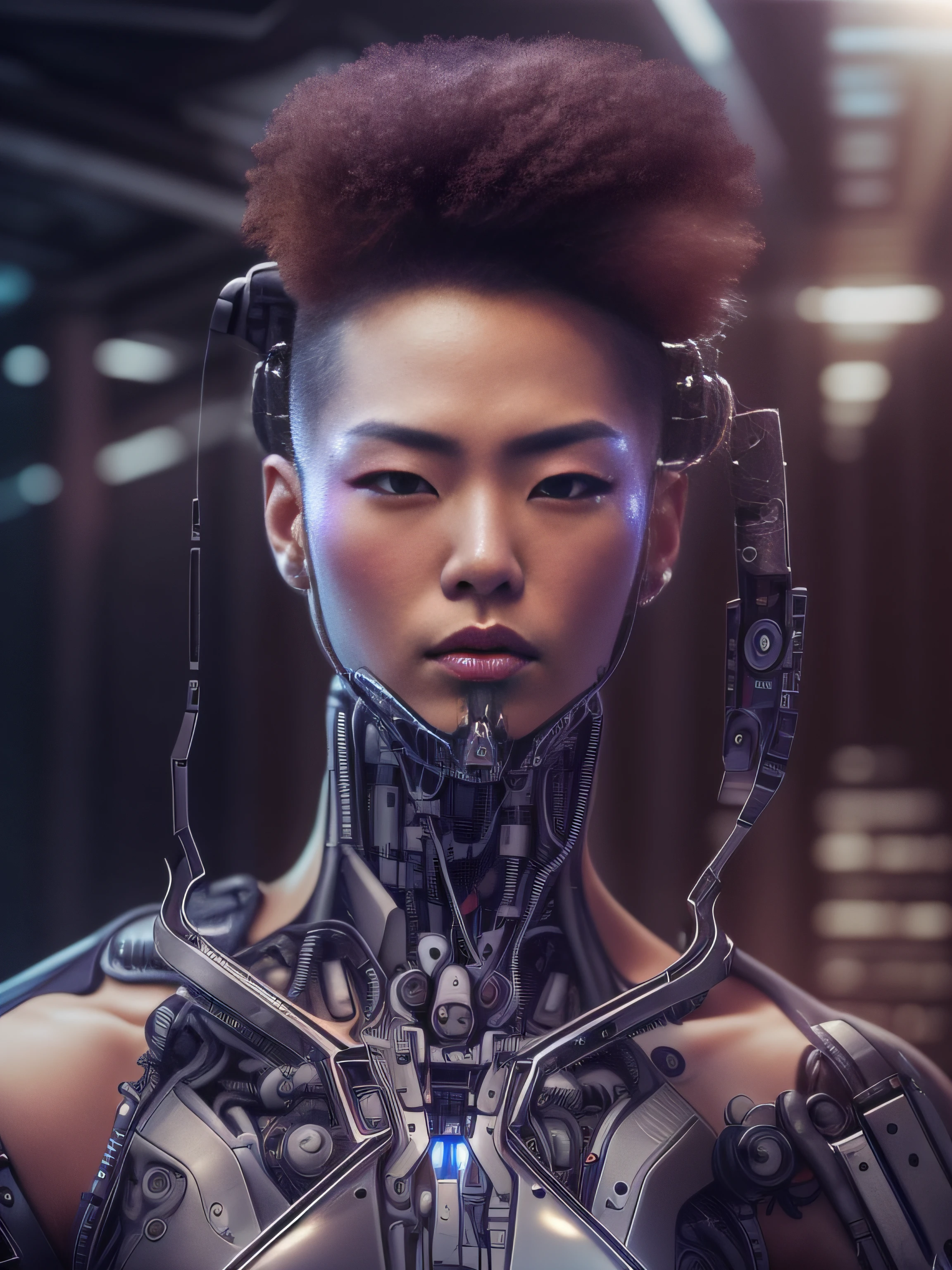 (Tong,whole body display:1.5)(The Alfid people wear black transparent latex pliers,Translucent latex pliers:1.5),(Metallic body, bionic scifi alexandre ferra, cyborg neck, cyborg male, male cyborg, cyborg fashion model, portrait of a cyborg, detailed portrait of a cyborg, cybernetic neck implant, portrait of a futuristic robot :1.3)(dystopian sci-fi character, sci - fi character, portrait of a cyberpunk cyborg:1.2)(8K,Extreme detail,Hair in extreme detail,Ultra photo realsisim,cinmatic lighting:1.1)(Asian supermodel face,Strong muscles and perfectly curved body,Extreme sexual tension,Hormonal explosion,whole body display:1.5)(Short hair, Light-colored beard, Stubble masculinity,Naked muscle man,Muscular macho,No clothes on,Only a pair of thongs was worn,Extremely sexy and provocative:1.5)(nakeness,Tong,whole body display:1.5)