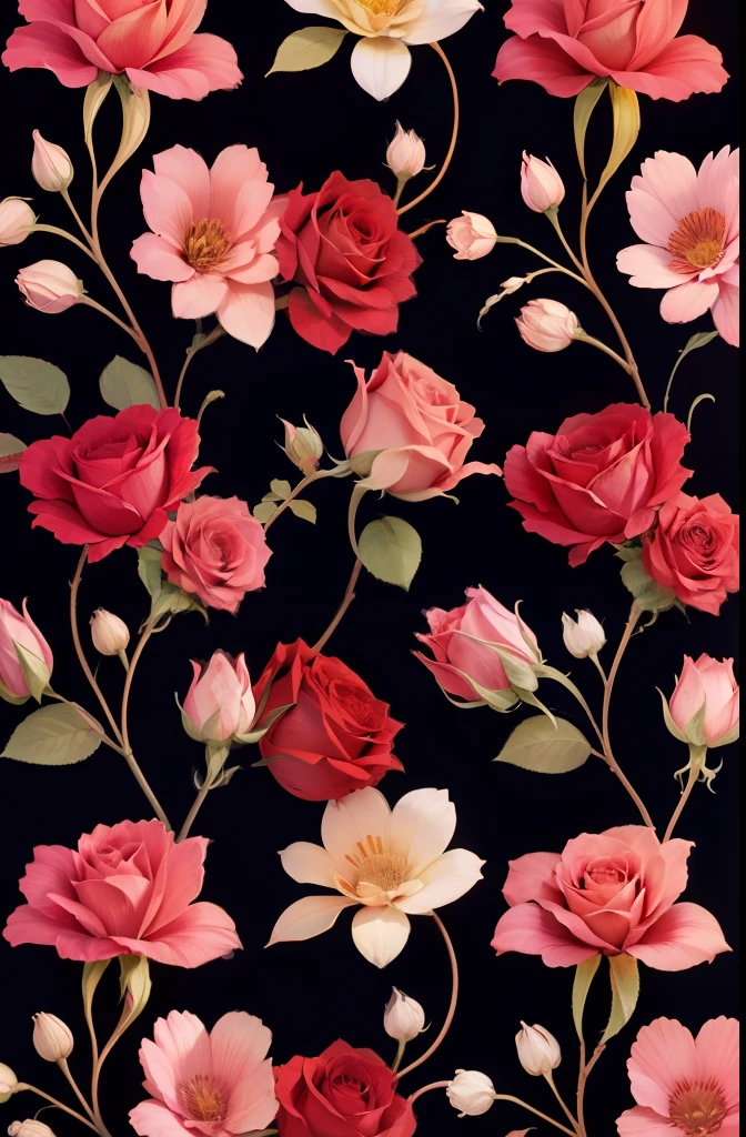 Flower pattern, colors rose