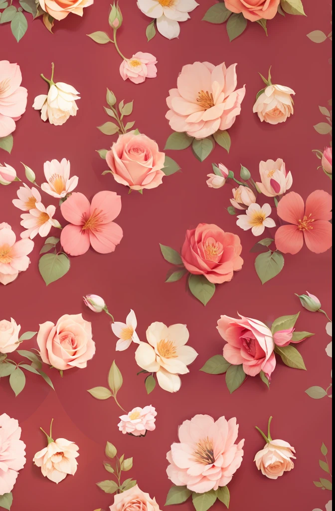 Flower pattern, colors rose