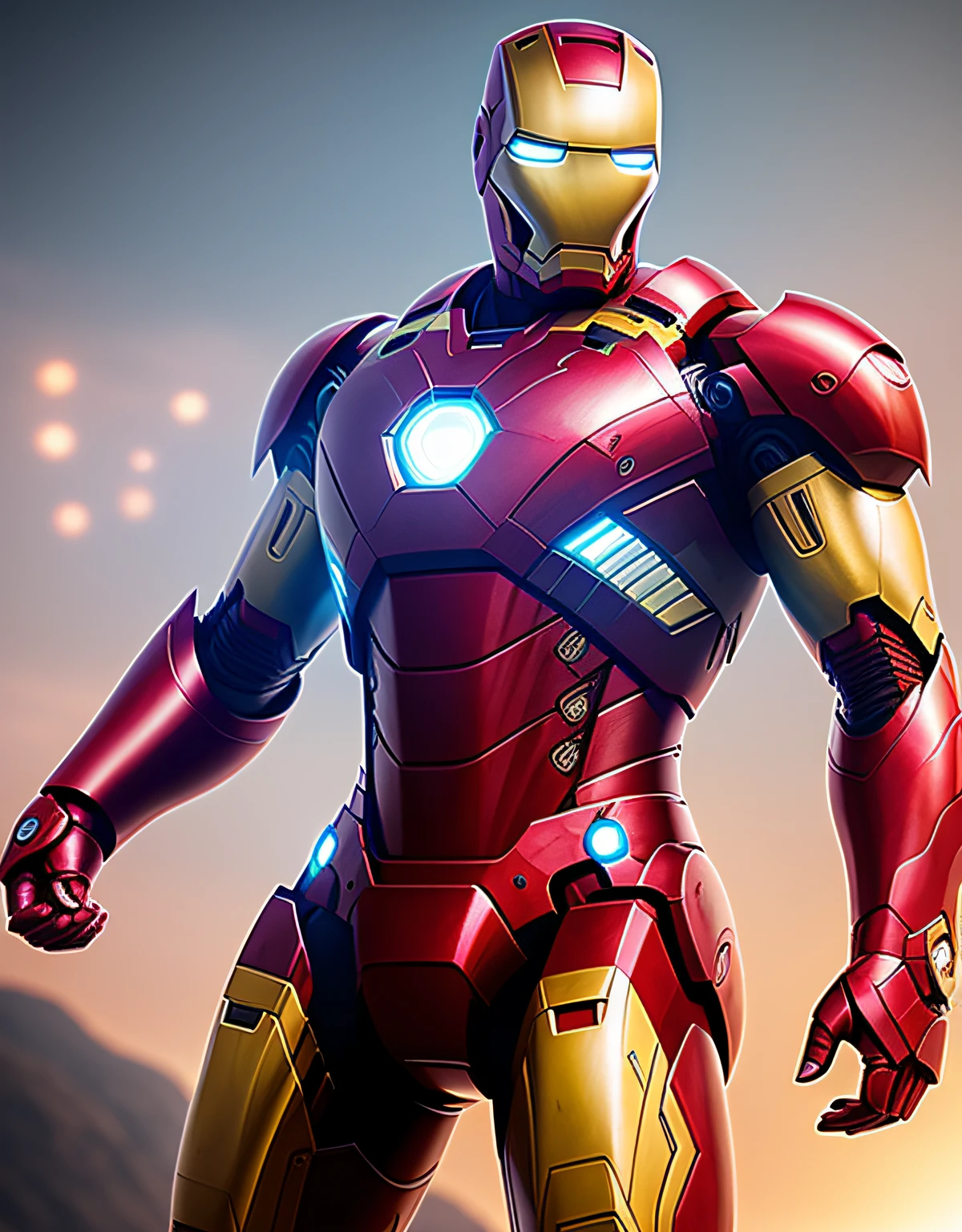 Iron Man, epic poses, Bokeh 4K texture, Soft cinematic light, Adobe Lightroom, photolab, hdr, Intricate, elegant, Highly detailed, Sharp focus, ((((Cinematic look)))), soothing tones, insanely details, Intricate details, ultra - detailed, Low contrast, Soft cinematic light, dim colors, exposure blend, hdr, Faded