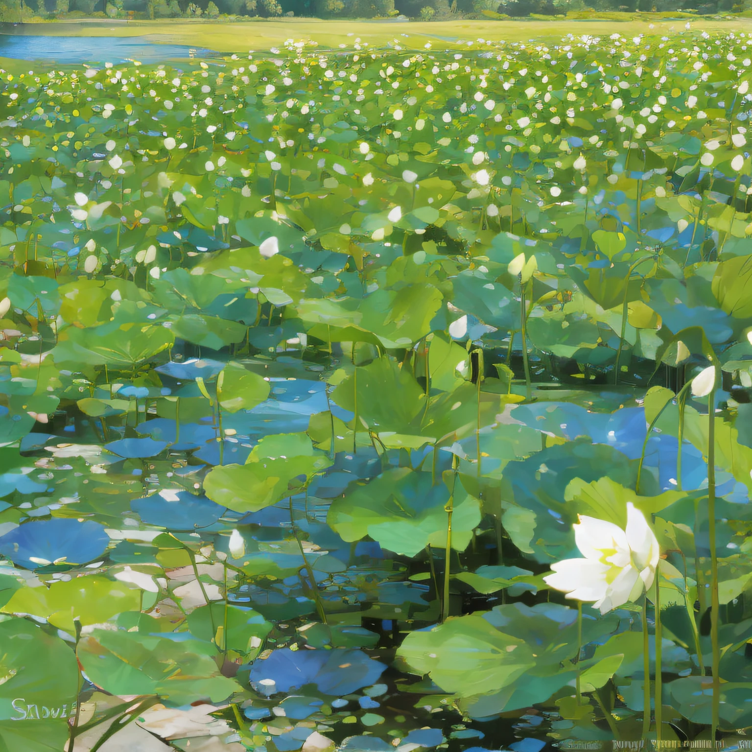 flowers,garden,lake