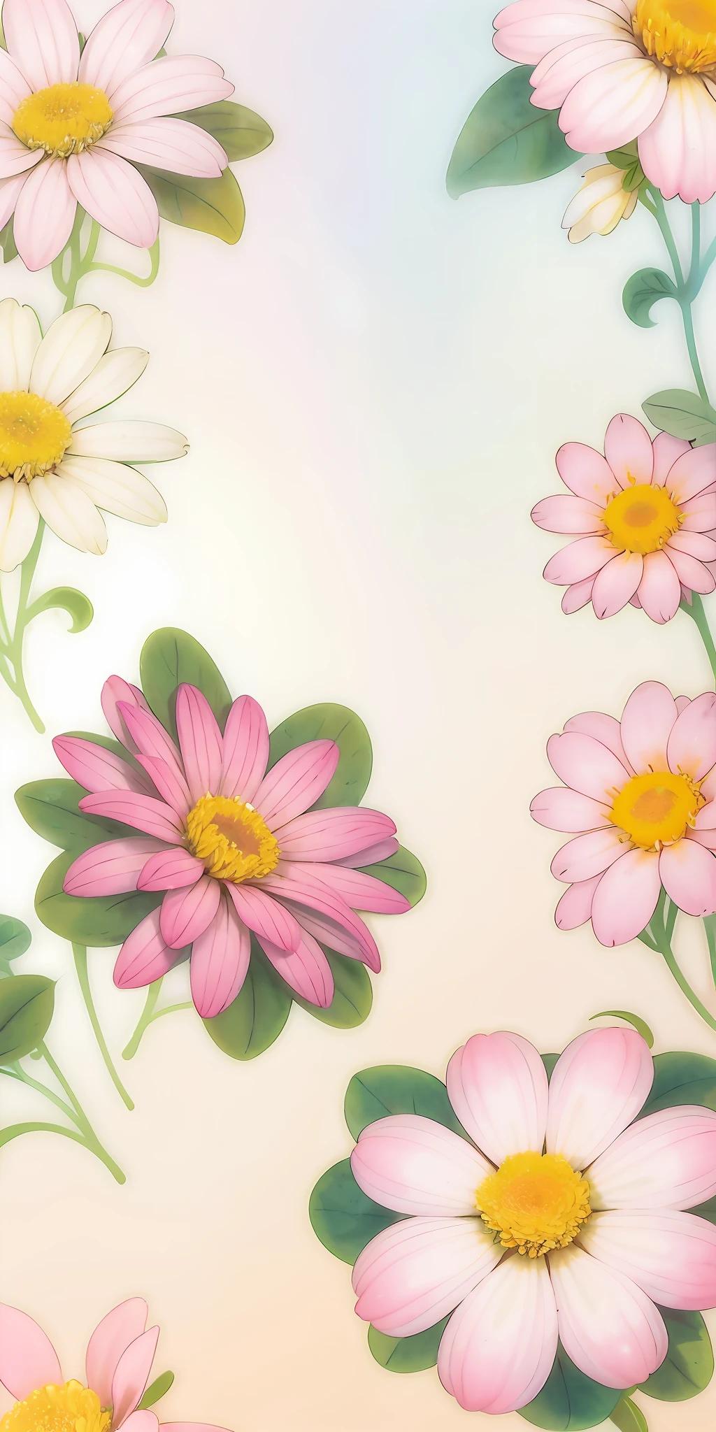Close up of flower painting on white background, smeared flowers, pastel flowery background, soft flowers, Flowers in the background, patchy flowers, pastel simple art, Flower background, colored flowers, opulent, Flowers around, flower power motifs, flower bloom, stylized flowers, background pastel, flower, Gentle background, stylized painterly