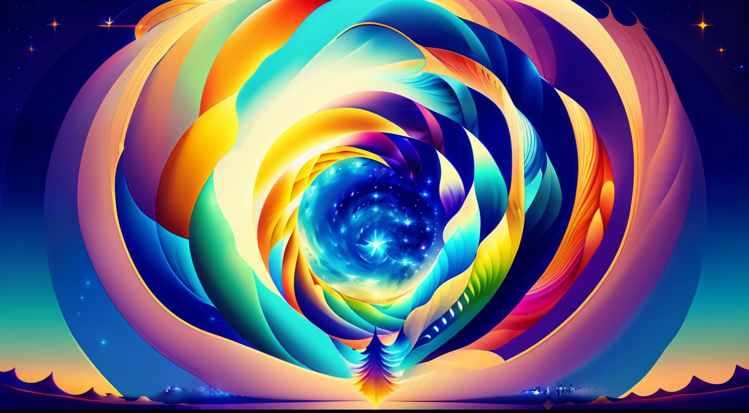 In this creative quest, your canvas becomes a portal to a surreal and wondrous dimension - "Chronicles of Chromatica." Your challenge is to forge an image that delves into the unexplored depths of artistic innovation, leaving the viewer breathless with awe.
Imagine a universe where colors transcend the ordinary spectrum, where shapes morph into ethereal beings, and where the laws of physics dissolve into a dance of cosmic harmony. This is a realm where time has no boundaries, and imagination knows no limits.