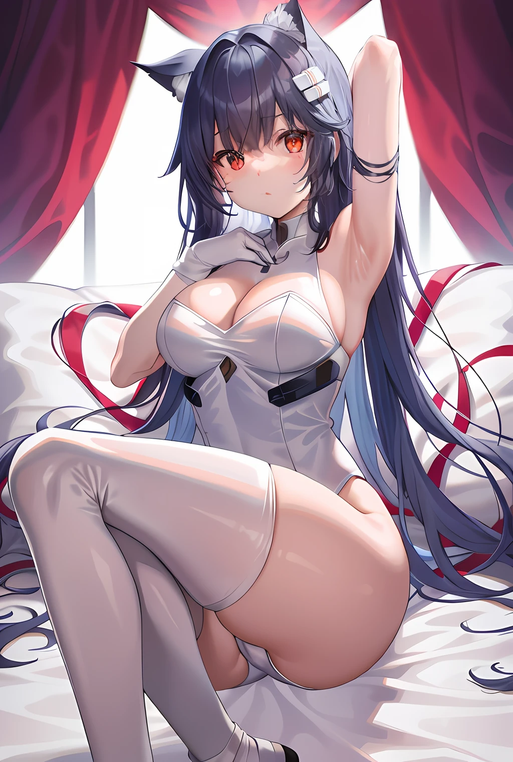 quadratic element,one-girl,Big chest,Legs white,is shy,nakeness,Red face,no clothes are worn