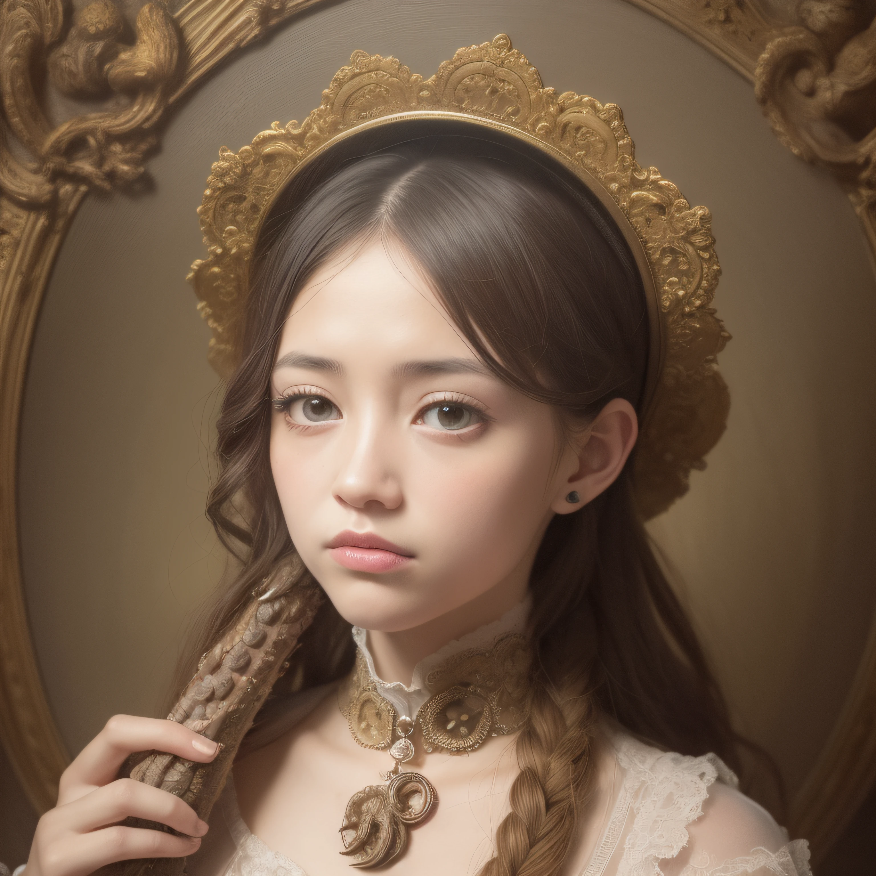 (extremadamente detallado, obra maestra, La mejor calidad), Estilo oscuro, intense illumination, rostro con arrugas, lengua larga, tentacle, deforme, monstruoso, un anciano con Colmillos finos, amenazante. Rococo composition. Luz de caravaggio