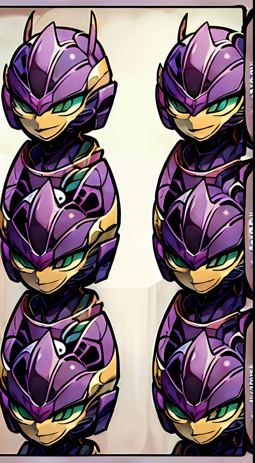 Female with purple and black hot insect shell、Guyver Style、evil smile、(masterpiece, :1.3),(top-quality:1.4)、tail、Cel Shade Adult Animation、Alien Queen、Full Body Art