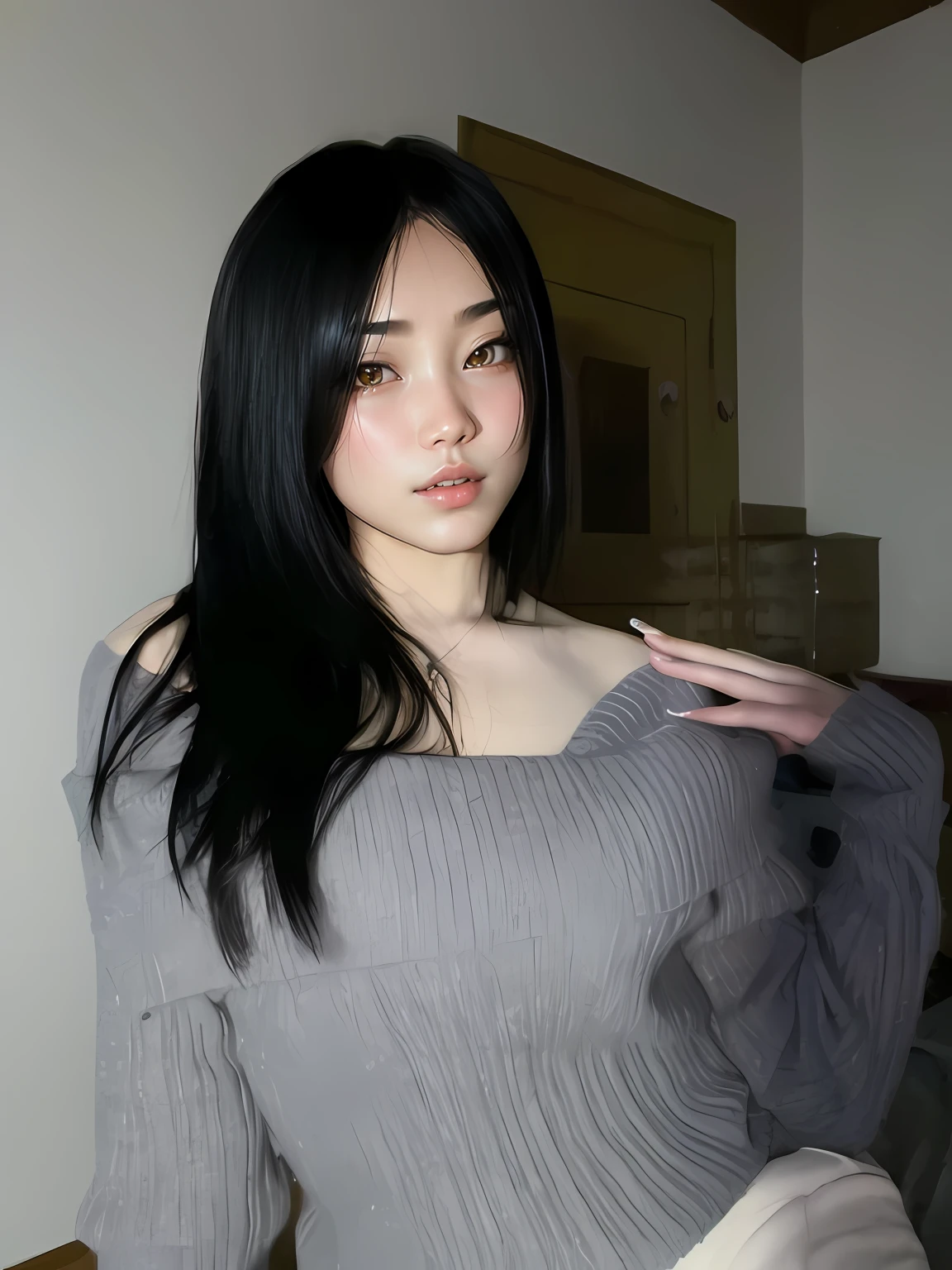 araffed asian woman with long black hair posing for a picture, korean girl, 18 years old, 2 2 years old, korean woman, 19-year-old girl, 21 years old, asian girl, chinese girl, 2 3 years old, 1 6 years old, 2 7 years old, 2 8 years old, xintong chen