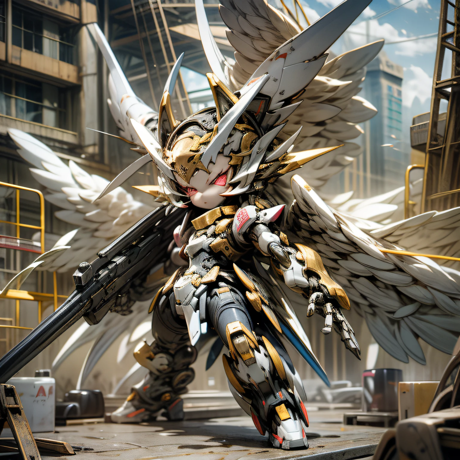 blink, chibi, Complete broker, Mega Mini, The body is steel...................., Metal., The legs are steel...................., Metal., My favorite cat ears, The wings are steel...................., Metal., The gun is metal steel.....................