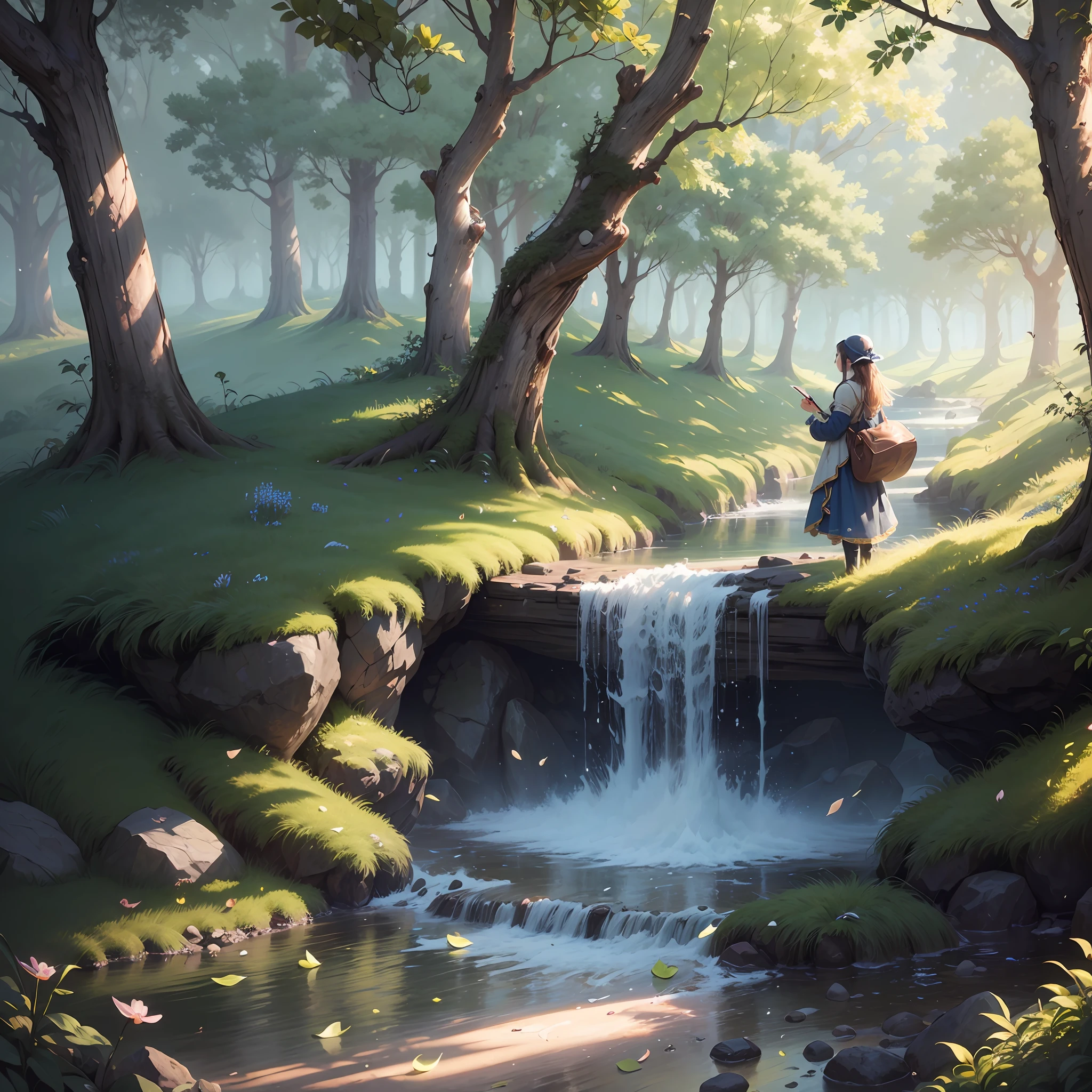 Masterpiece, best quality, (very detailed CG unity 8k wallpaper) (best quality), (best illustration), (best shadows) Nature', blue sea,delicate leaves petals of various colors falling in the air light Tracking, super detailed --auto --s2