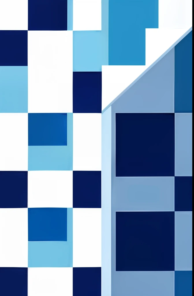 pattern of squares in shades of blue, simetricos, espelho fundo preto