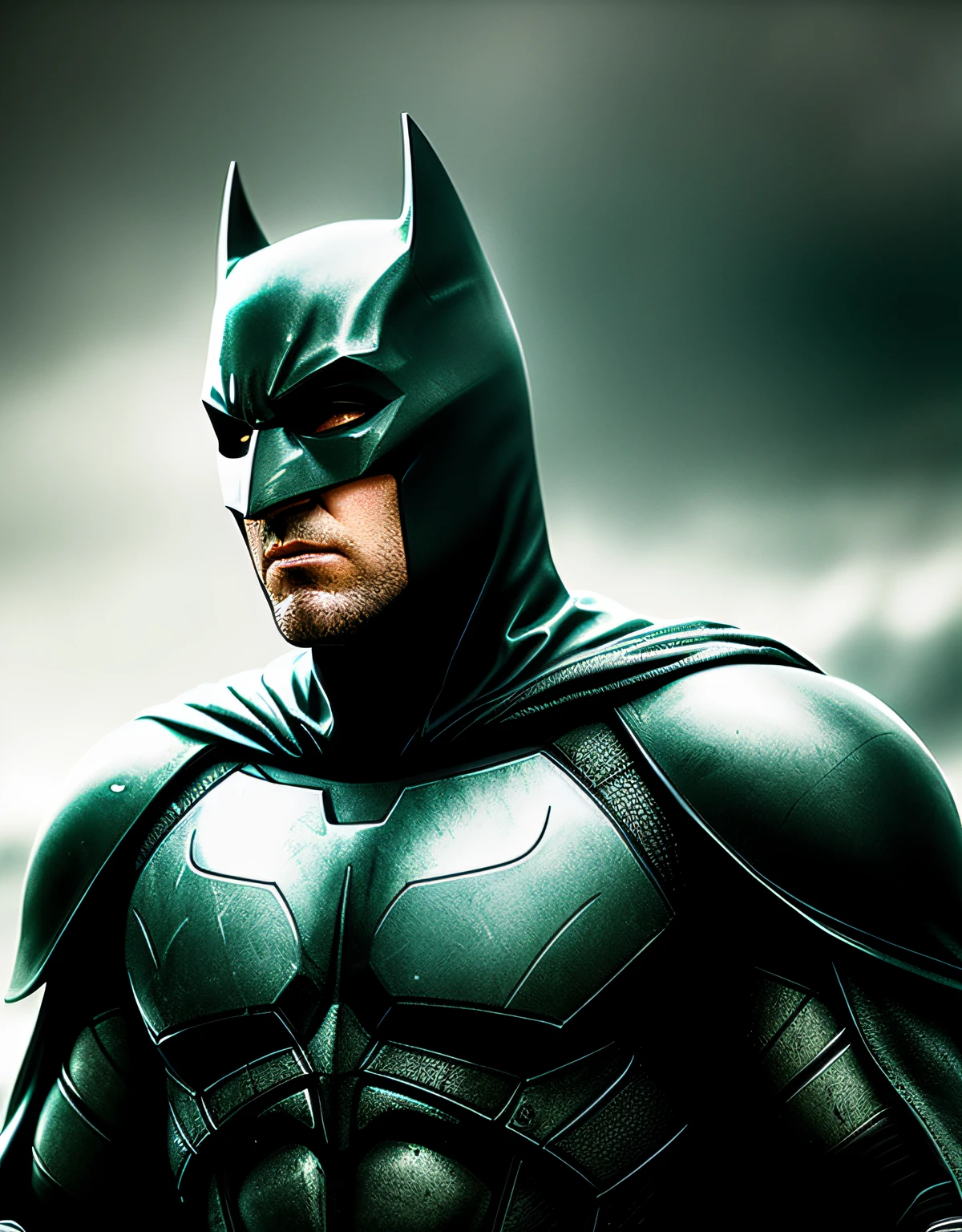 dolman(Portrayed by Ben Affleck), Wearing a Batman suit,The Batman suit in the Justice League movies,epic poses, Bokeh 4K texture, Soft cinematic light, Adobe Lightroom, photolab, hdr, Intricate, elegant, Highly detailed, Sharp focus, ((((Cinematic look)))), soothing tones, insanely details, Intricate details, ultra - detailed, Low contrast, Soft cinematic light, dim colors, exposure blend, hdr, Faded