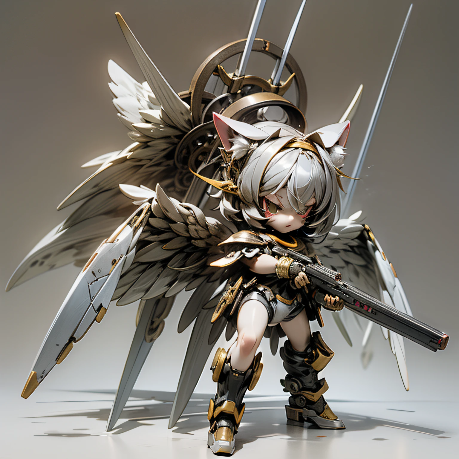 blink, chibi, Complete broker, Mega Mini, The body is steel....................., Metal., The legs are steel....................., Metal., My favorite cat ears, The wings are steel....................., Metal., The gun is metal steel......................