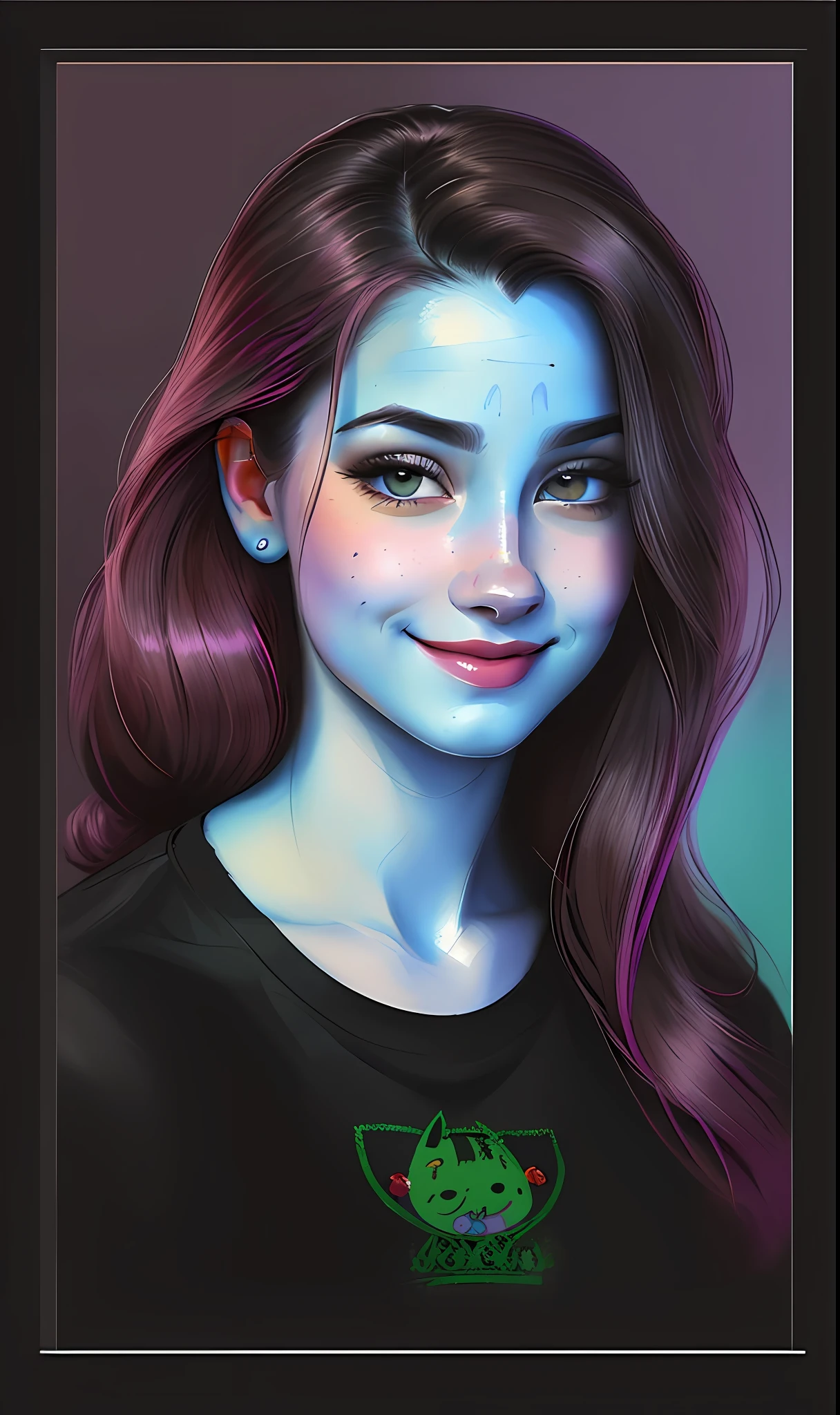 um close up de uma pessoa com cabelo rosa e camisa preta, Rossdraw 1. 0, RossDraw Retrato, rossdraw desenho animado vibrante, Rossdraw 2. 0, RossDraw Pintura Digital, Epic portrait illustration, in illustration style digital, Retrato de Jinx de Arcane, RossDraw pastel vibrante, Inspirado em RossDrew, Rossdraw 2. 5