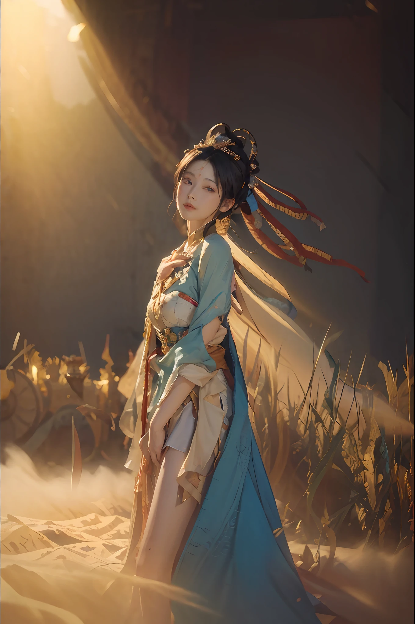 nsfw,(RAW photos,best qualtiy),(realisticlying,photograph realistic:1.3),best qualtiy,highly detailed,tmasterpiece,ultra - detailed,illustratio,1girll,upper_body,dynamic angle,Masterpiece Theatre of the World,messy_long_hair,best qualtiy,the Extremely Detailed CG Unity 8K Wallpapers,((ink,astounding,Flying,cinmatic lighting,)),lens_flare,dunhuang_style,offcial art,Face restoration,Realistic facial features,