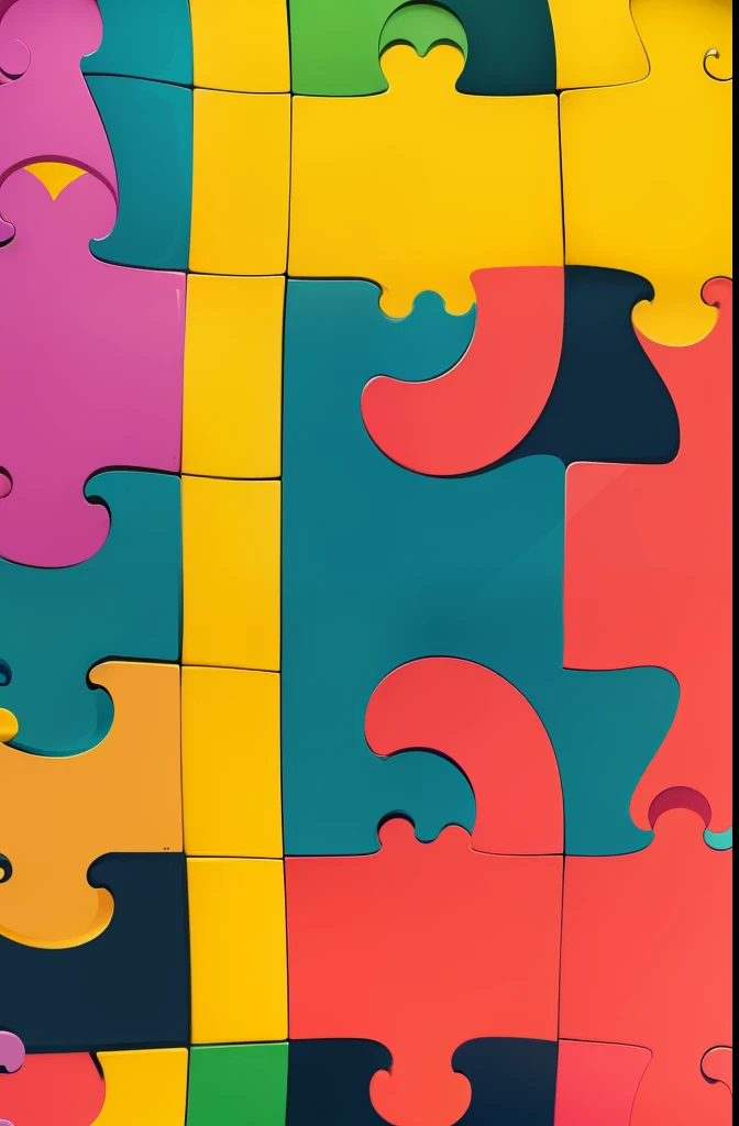 pattern of vibrant color puzzle pieces