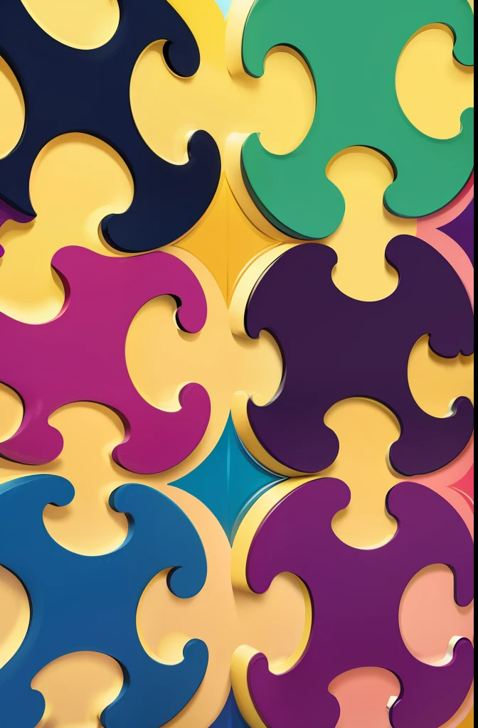 pattern of vibrant color puzzle pieces
