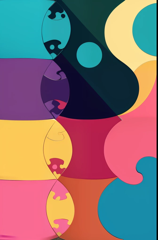 pattern of vibrant color puzzle pieces