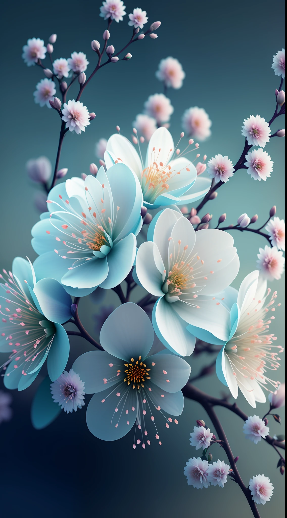 paul barson，A flower，beautiful digital artworks，beautiful digital art，flowers and blossoms，surreal waiizi flowers，beautiful  flowers，flowers in full bloom，flowers with intricate detail，Incredibly beautiful，beautiful art，beautiful composition 3 - d 4 k，gorgeous digital art，SakuraNS