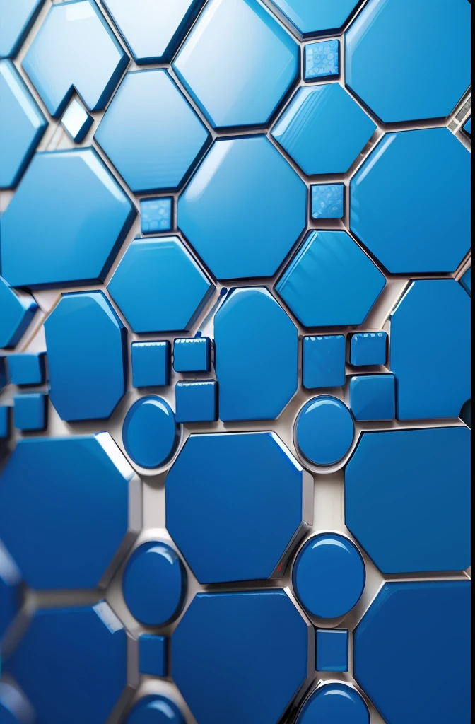 Mosaic pattern blue puzzle pieces