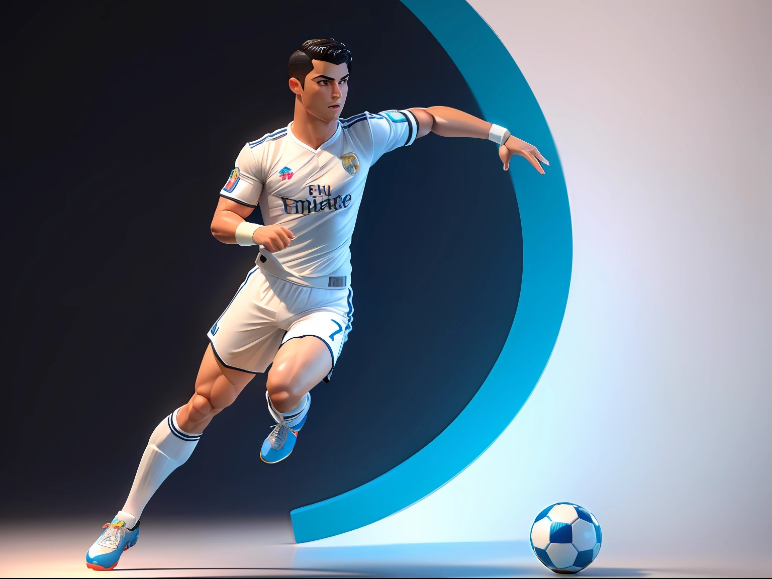 (masterpiece, best quality) cristiano ronaldo, 3d, figures, toy figures, white background, toys, full body, full shot, full figures