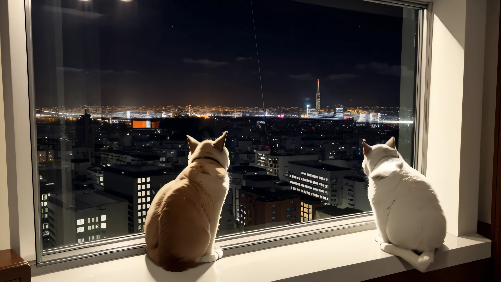 Look out the window,Turn around and look out the window,The back of the cat,