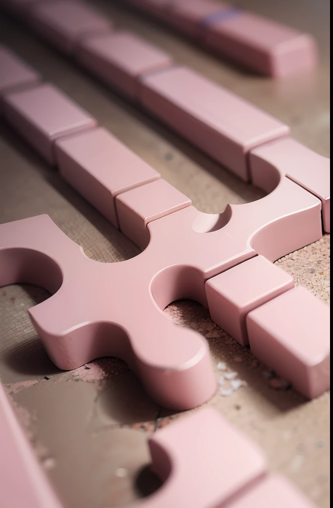 Mosaic pattern Pink puzzle pieces