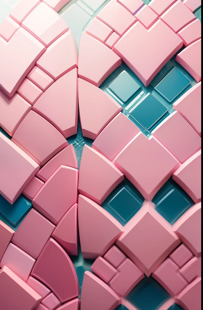 Mosaic pattern Pink puzzle pieces