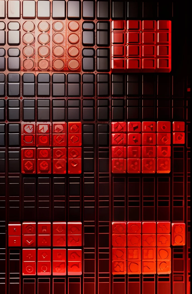 Red Pattern Mosaic Puzzle Pieces