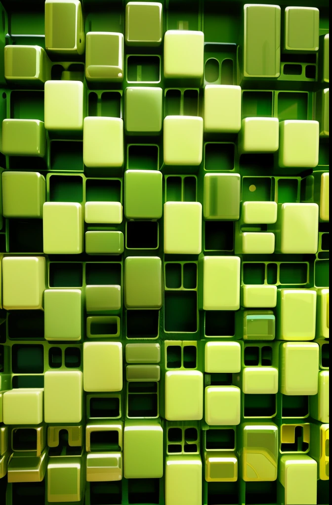 Green pattern mosaic puzzle pieces