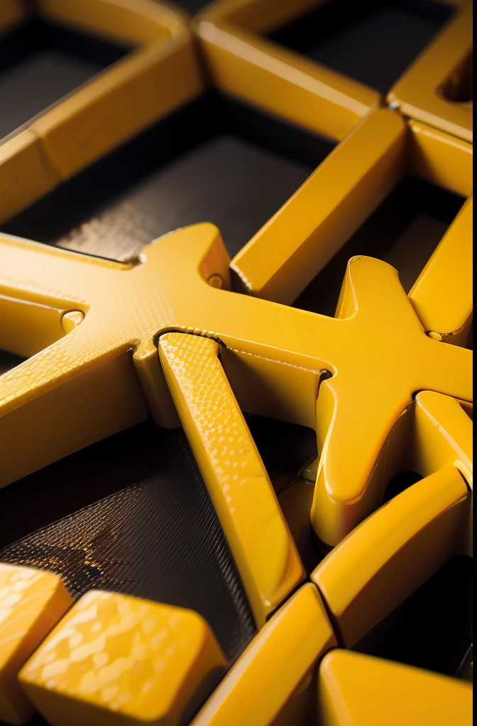Yellow Pattern Mosaic Puzzle Pieces