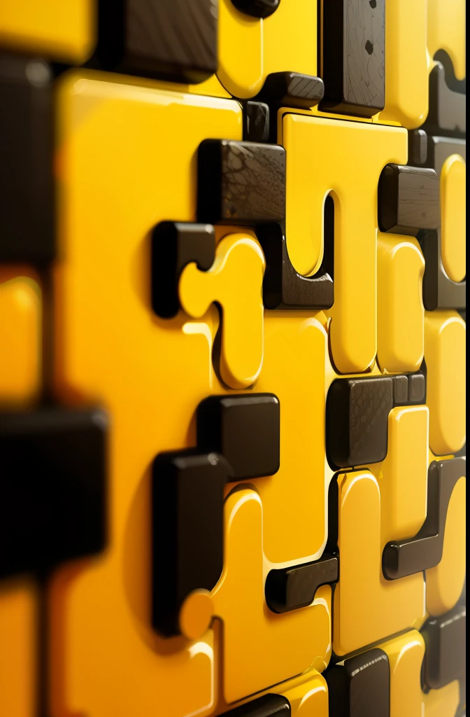 Yellow Pattern Mosaic Puzzle Pieces