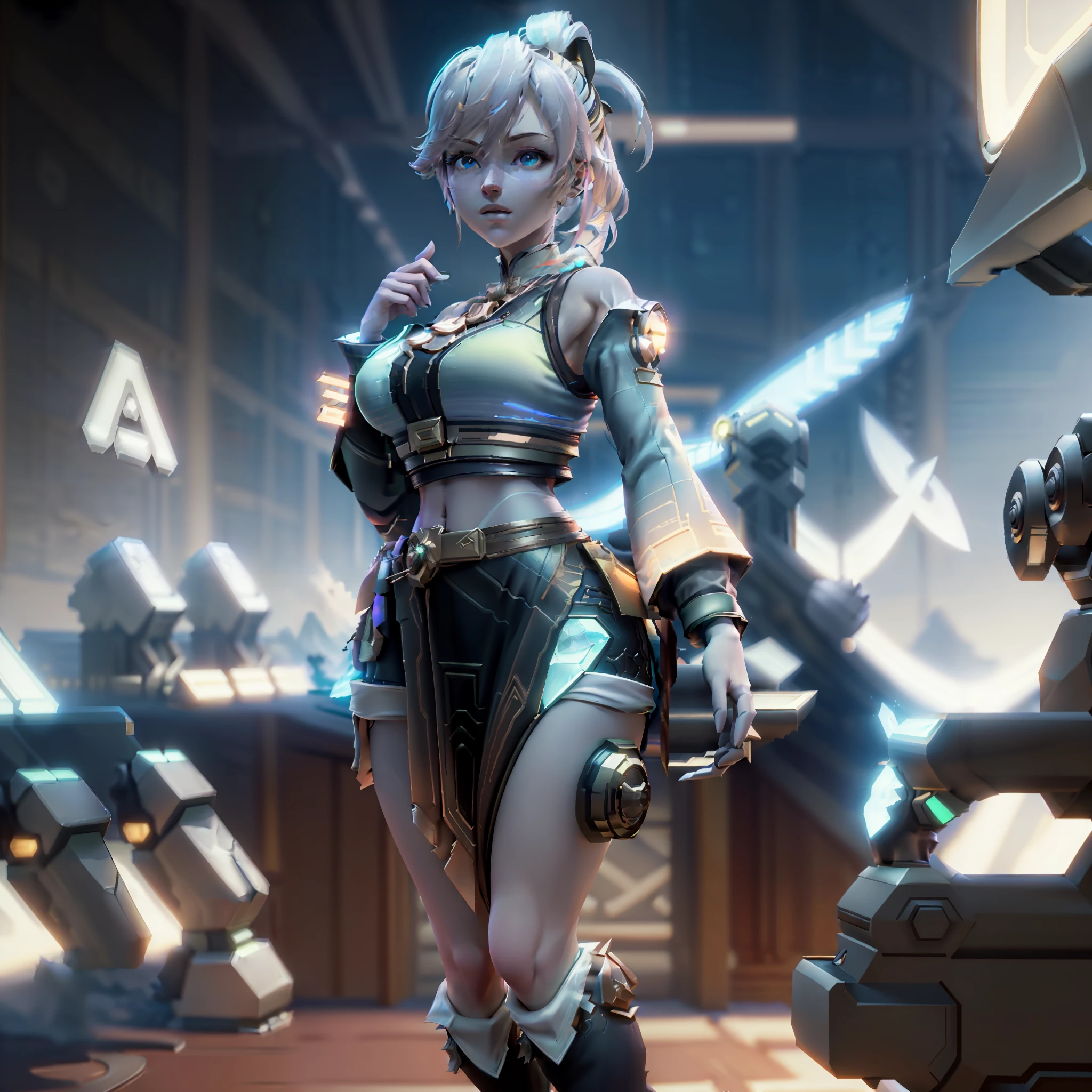 ((Best quality)), ((masterpiece)), (detailed:1.4), 3D, an image of a beautiful cyberpunk female,HDR (High Dynamic Range),Ray Tracing,NVIDIA RTX,Super-Resolution,Unreal 5,Subsurface scattering,PBR Texturing,Post-processing,Anisotropic Filtering,Depth-of-field,Maximum clarity and sharpness,Multi-layered textures,Albedo and Specular maps,Surface shading,Accurate simulation of light-material interaction,Perfect proportions,Octane Render,Two-tone lighting,Wide aperture,Low ISO,White balance,Rule of thirds,8K RAW,