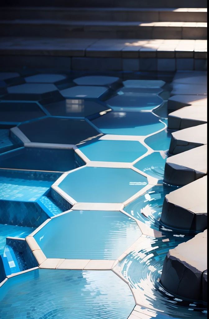 Mosaic pattern blue seals