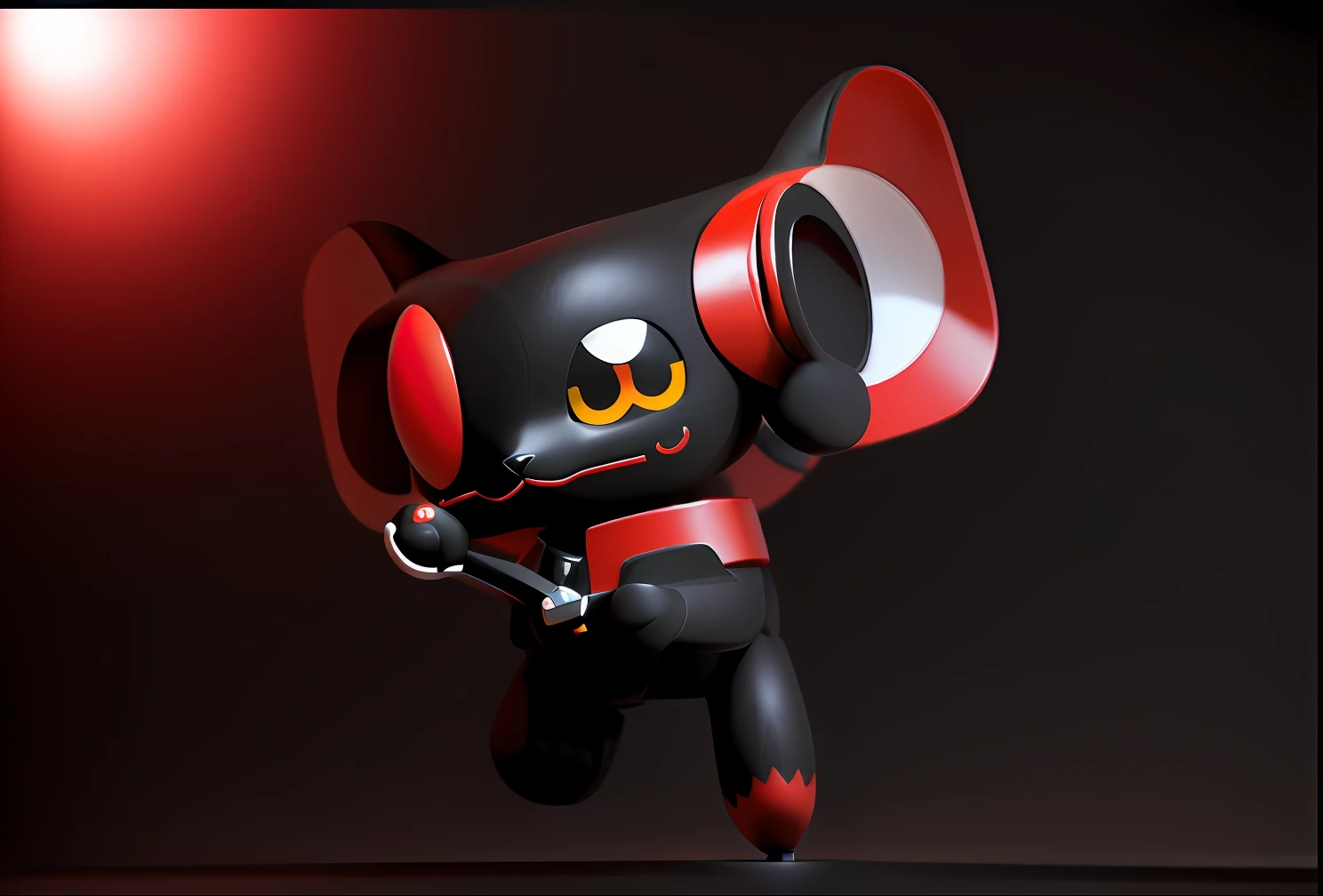 Close-up of a black cat wearing a red collar and black and white shirt, felix the cat, 3D model of a Japanese mascot, toon render keyshot, 4 k octan render, octan render, Cute! C4D, hiro, 3 d render official art, kawaii hq render, cute 3 d render, seagulls, persona 5 style