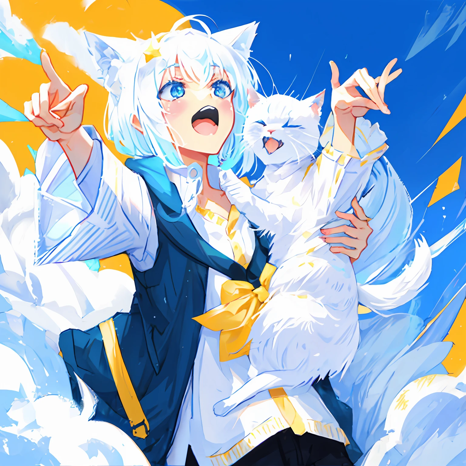 Can be pinched with your fingers,A little white kitten yawning,