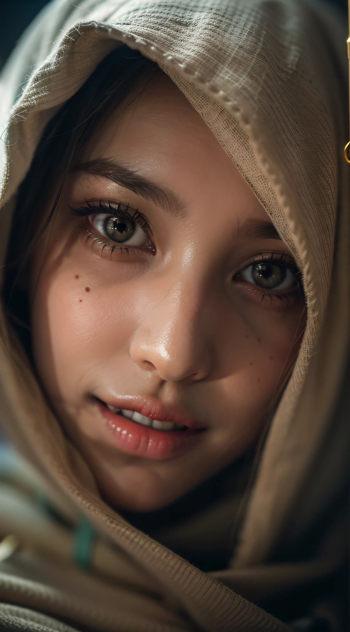 STABLE DIFFUSION 2.1 REALISTIC PHOTOREAL HIJAB, ((Close-up: 1.5)), (((IU))), (((cute feelings Loved))) Masterpiece, absurdres,award winning photo, extremely detailed, amazing, fine detail, (extremely detailed eyes:1.125) and face, by lee jeffries nikon d850 film stock photograph 4 kodak portra 400 camera f1.6 lens rich colors hyper realistic lifelike texture dramatic lighting unrealengine trending on artstation cinestill 800 tungsten, beautiful woman, ulzzang-6500, smiling seductively, excited,