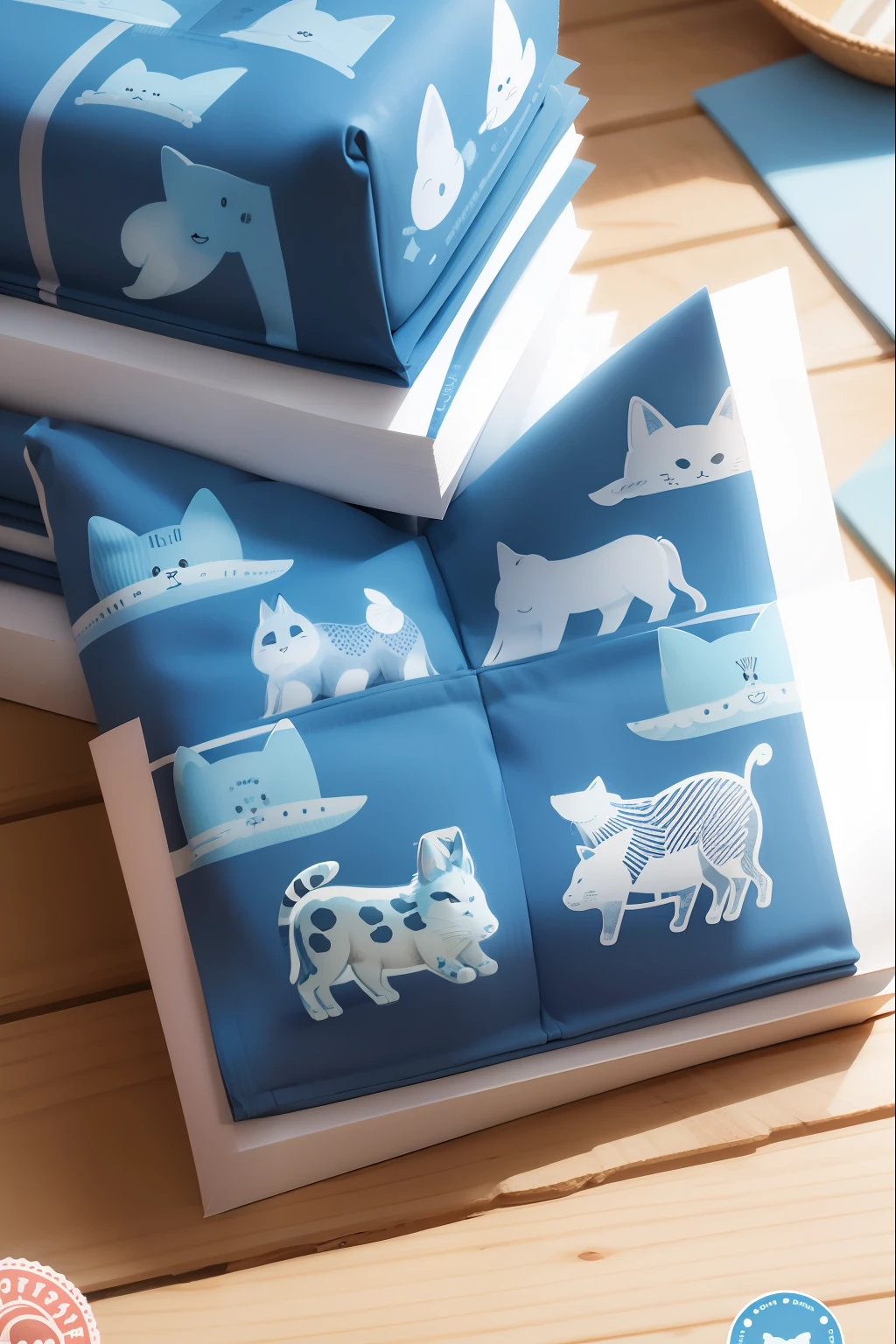 pattern animal stamps shades blue