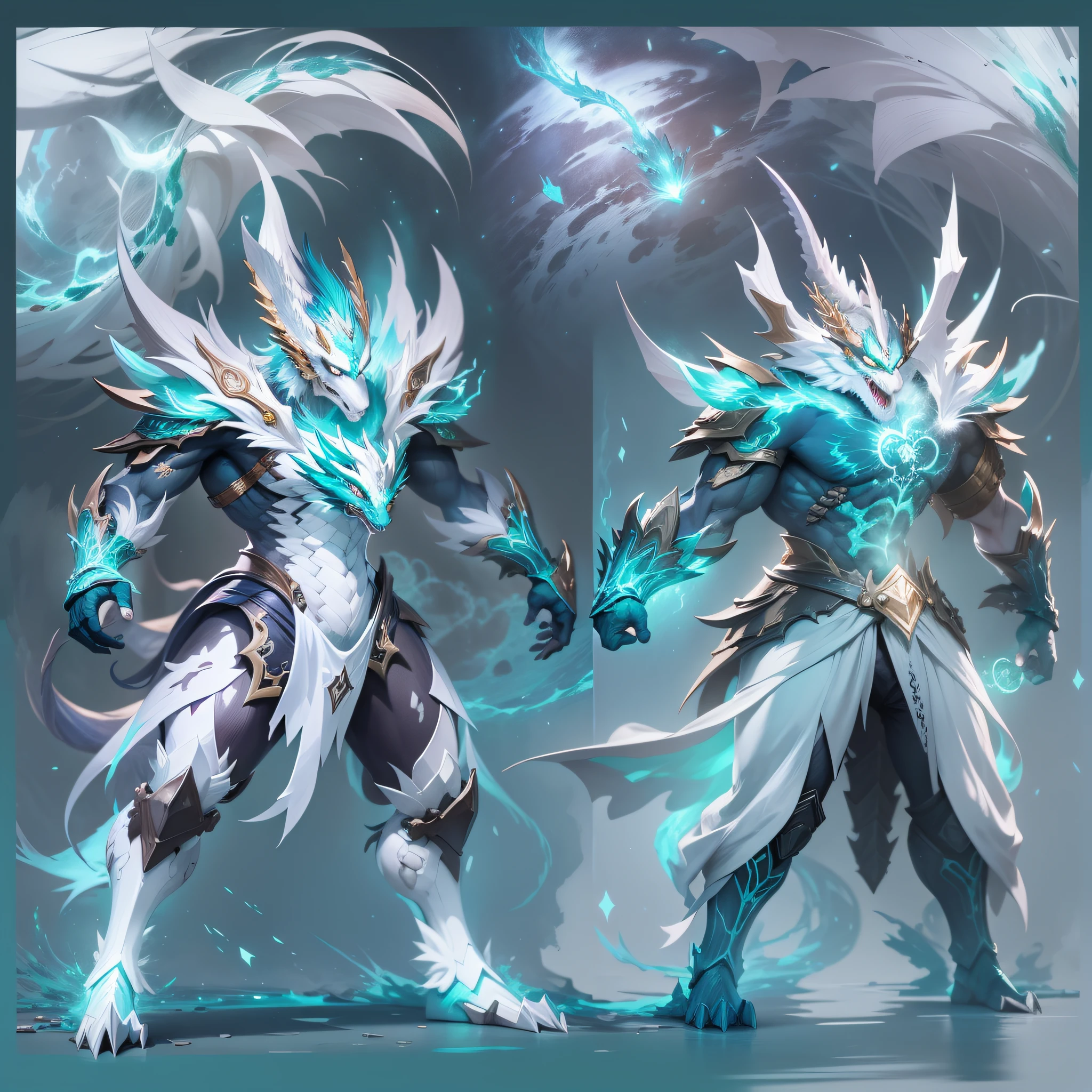 shinning star build the body of dragon,show the phantom dragon body ,legend storry,color in white and blue,background in no limited cosmos,best quality,epidemic in artstation,glacial