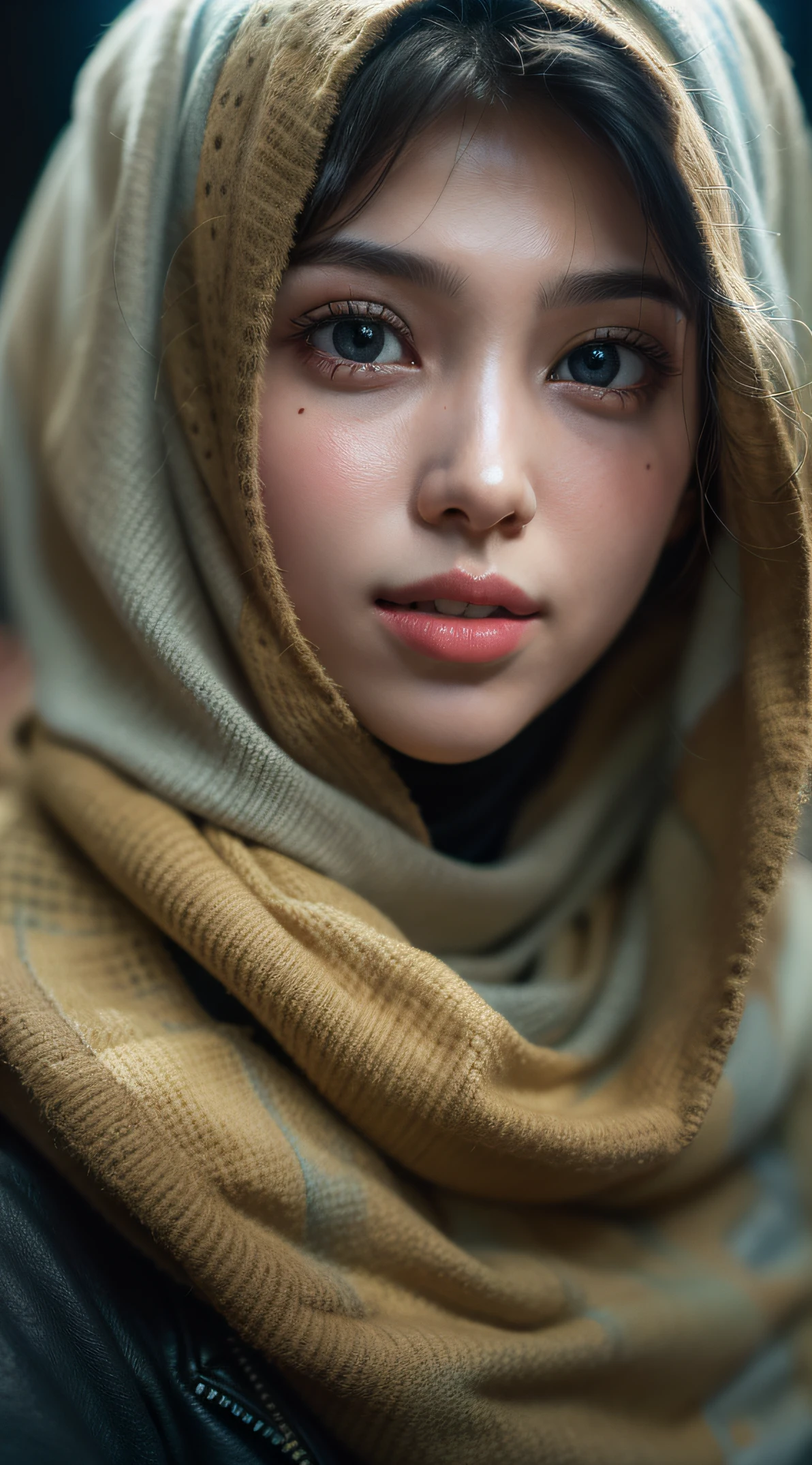 STABLE DIFFUSION 2.1 REALISTIC PHOTOREAL HIJAB, ((Close-up: 1.5)), (((IU))), (((cute feelings Loved))) Masterpiece, absurdres,award winning photo, extremely detailed, amazing, fine detail, (extremely detailed eyes:1.125) and face, by lee jeffries nikon d850 film stock photograph 4 kodak portra 400 camera f1.6 lens rich colors hyper realistic lifelike texture dramatic lighting unrealengine trending on artstation cinestill 800 tungsten, beautiful woman, ulzzang-6500, smiling seductively, excited,
