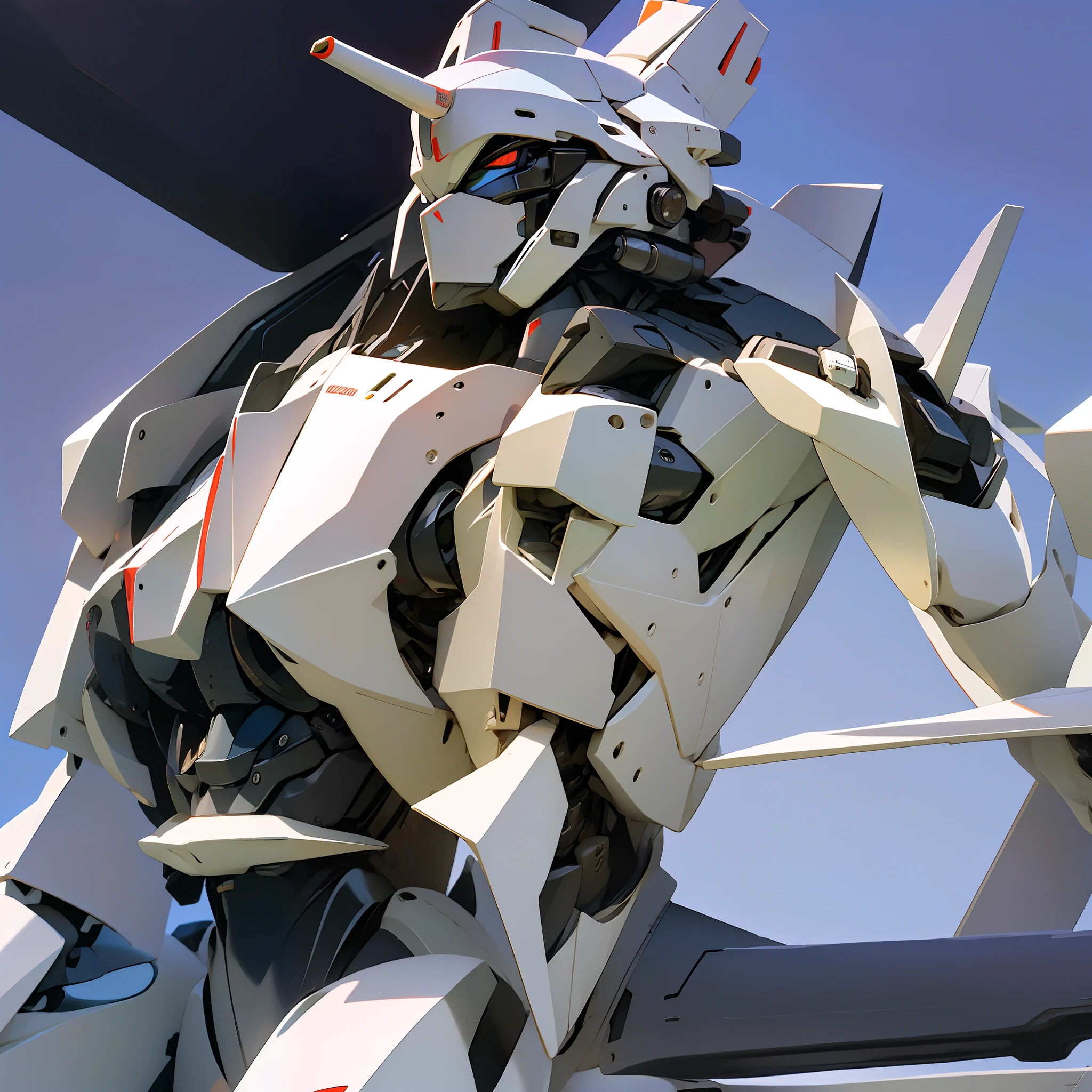 Mecha Combat,Precision systems,Sophisticated look,The head is precise,The 40-meter-tall 3D robot wields a powerful weapon system,Set against a background to a busy city。Imagine the scene in this blind box。