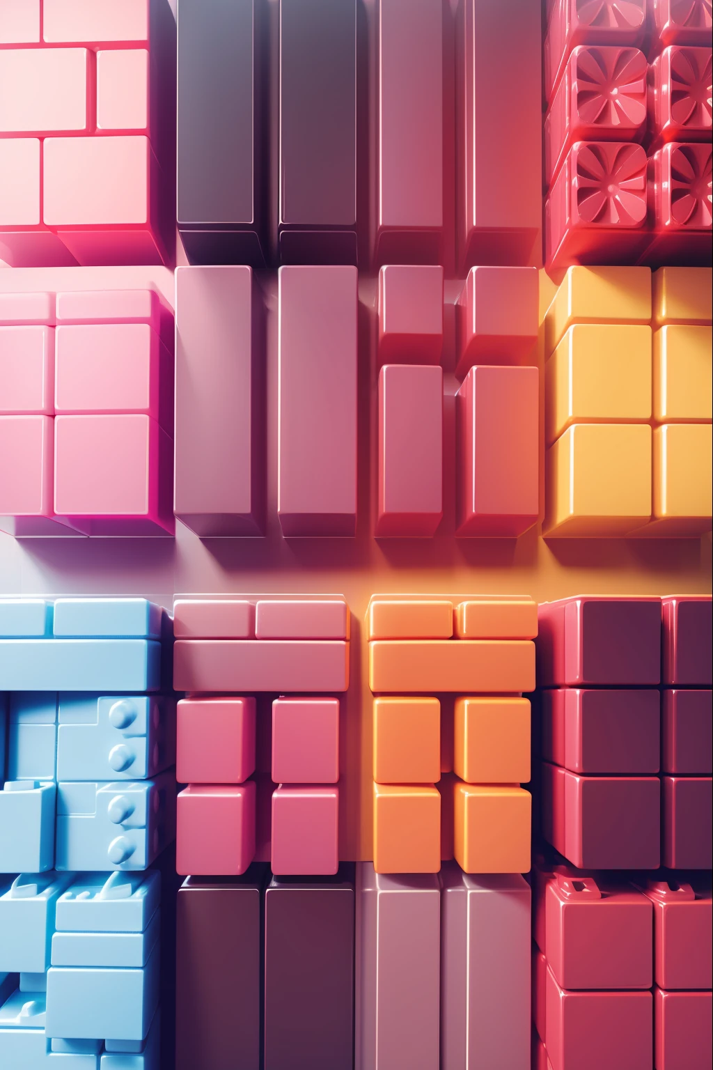 Lego Bricks Pattern, cores rosa